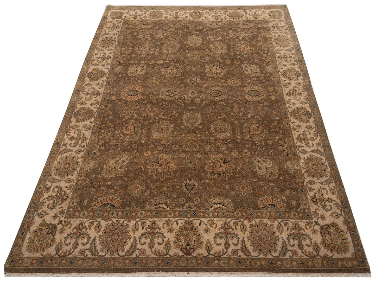 Haji Jalili 111262 Brown Ivory 8.3x10.6 Hand Knotted Rug
