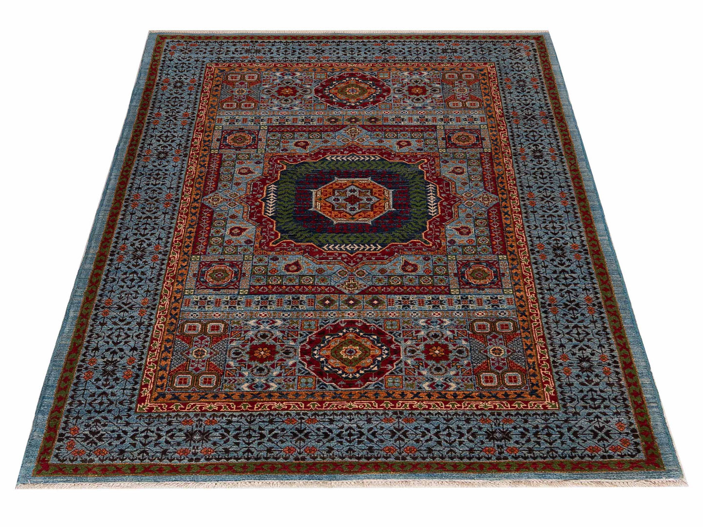 Artisan Mamluk 154756 Blue Blue 4.3x6 Hand Knotted Rug