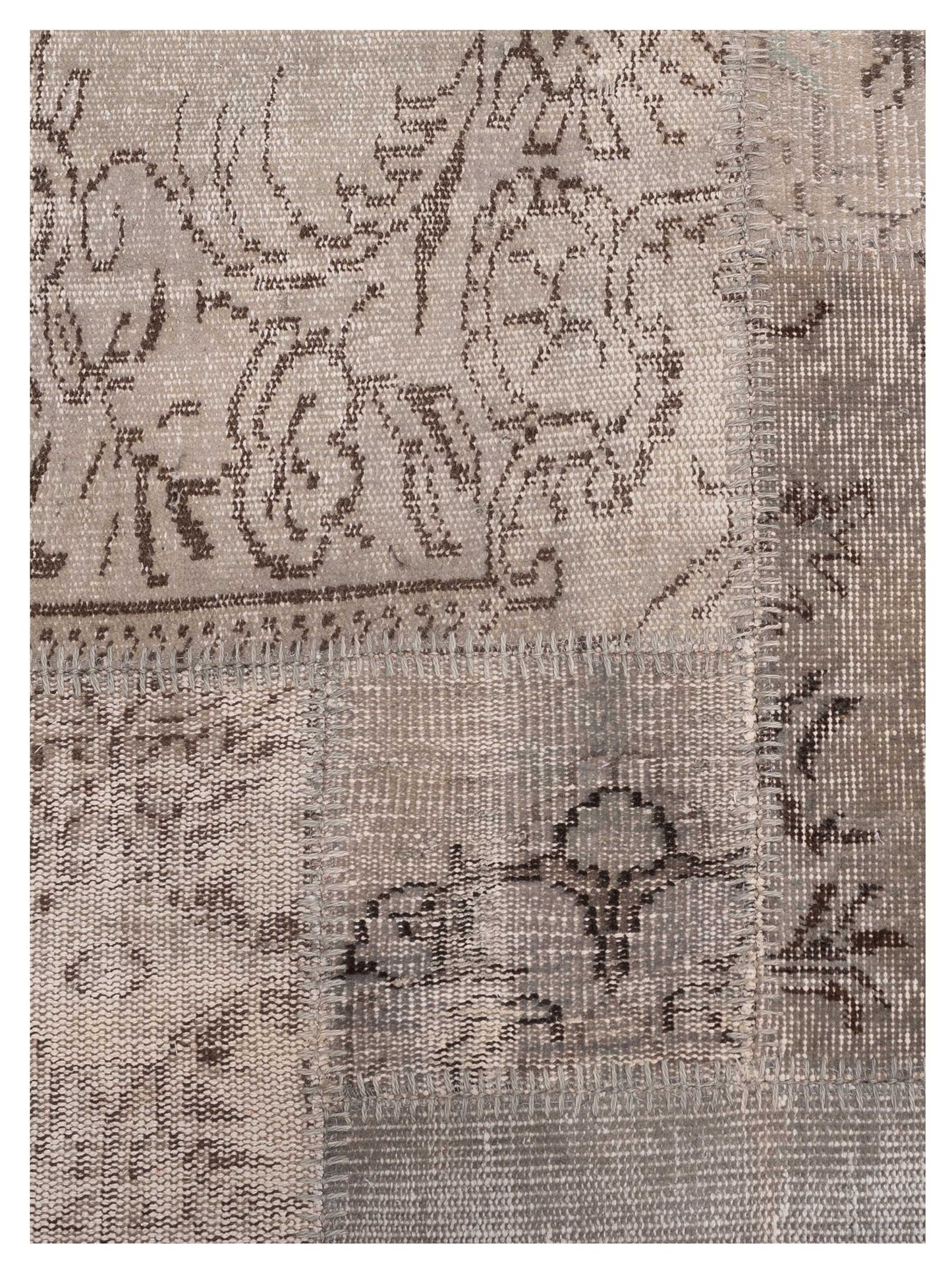Turkish Vestige Patchwork 128867 Gray 5x8 Hand Knotted Rug