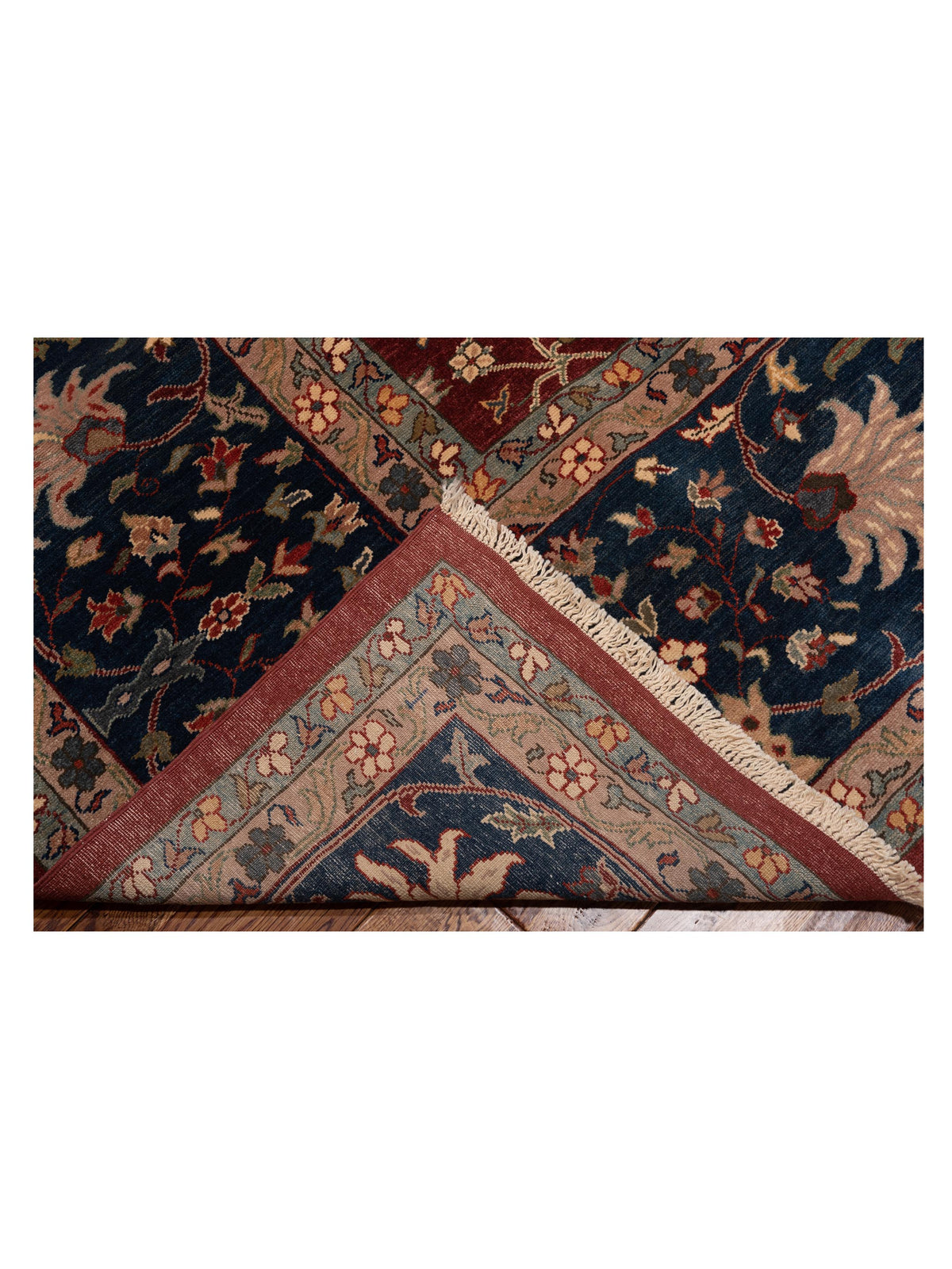 Antique Loom 104399 Red Navy 14.2x14.3 Hand Knotted Rug