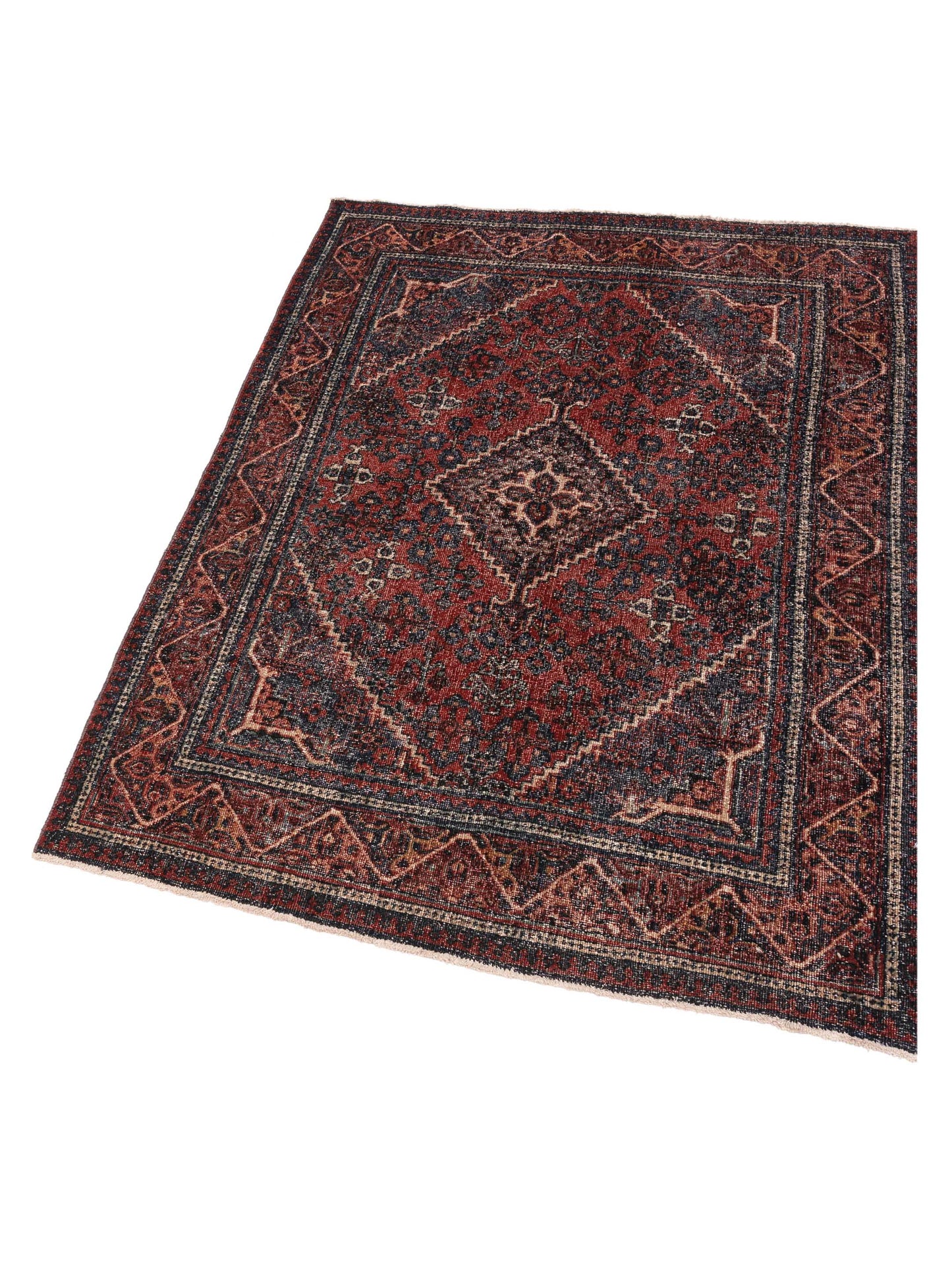 Persian 147717 Charcoal Red 4.5x6.6 Hand Knotted Rug