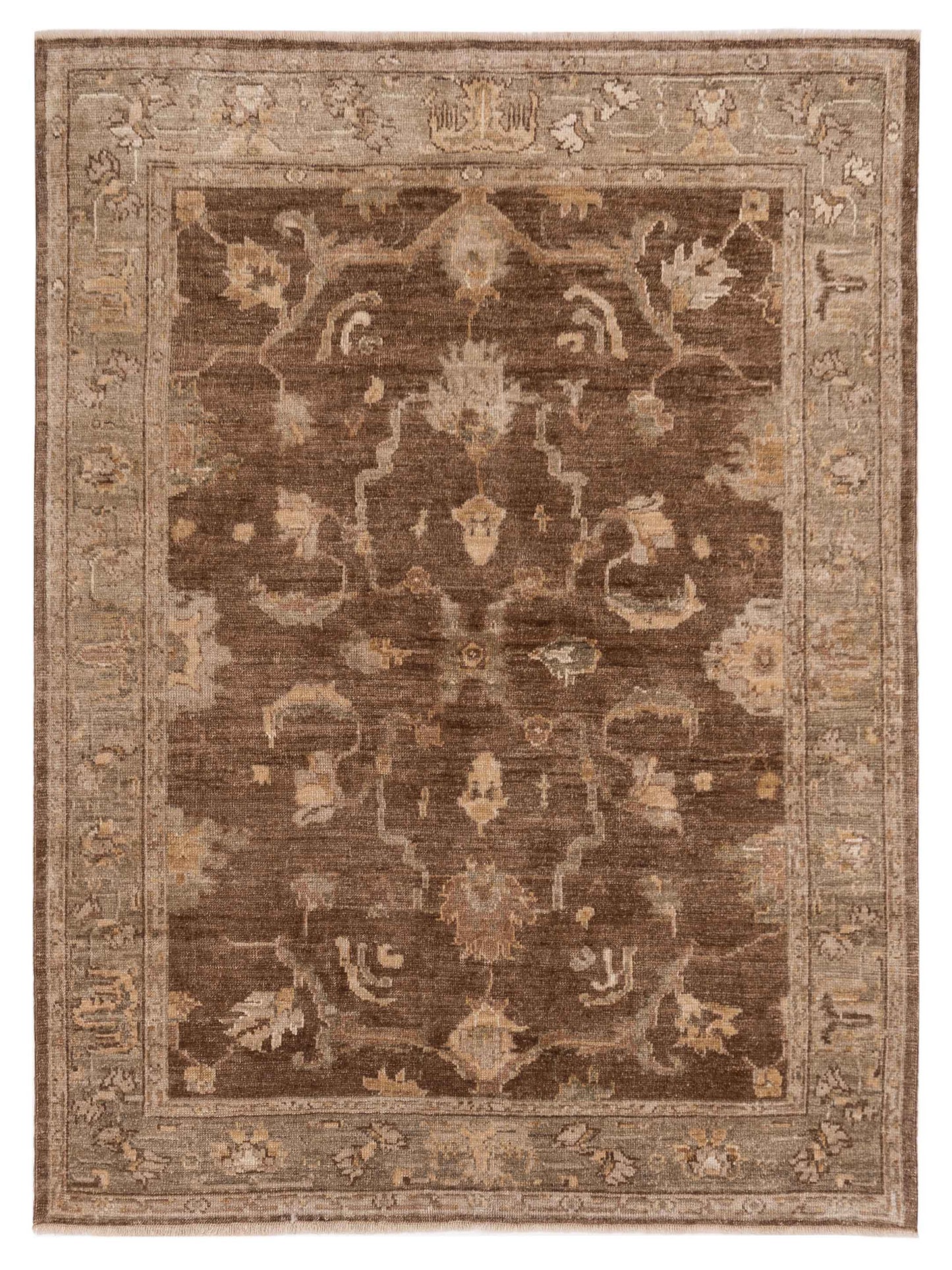 Anadol Angora Oushak  Brown Green Traditional