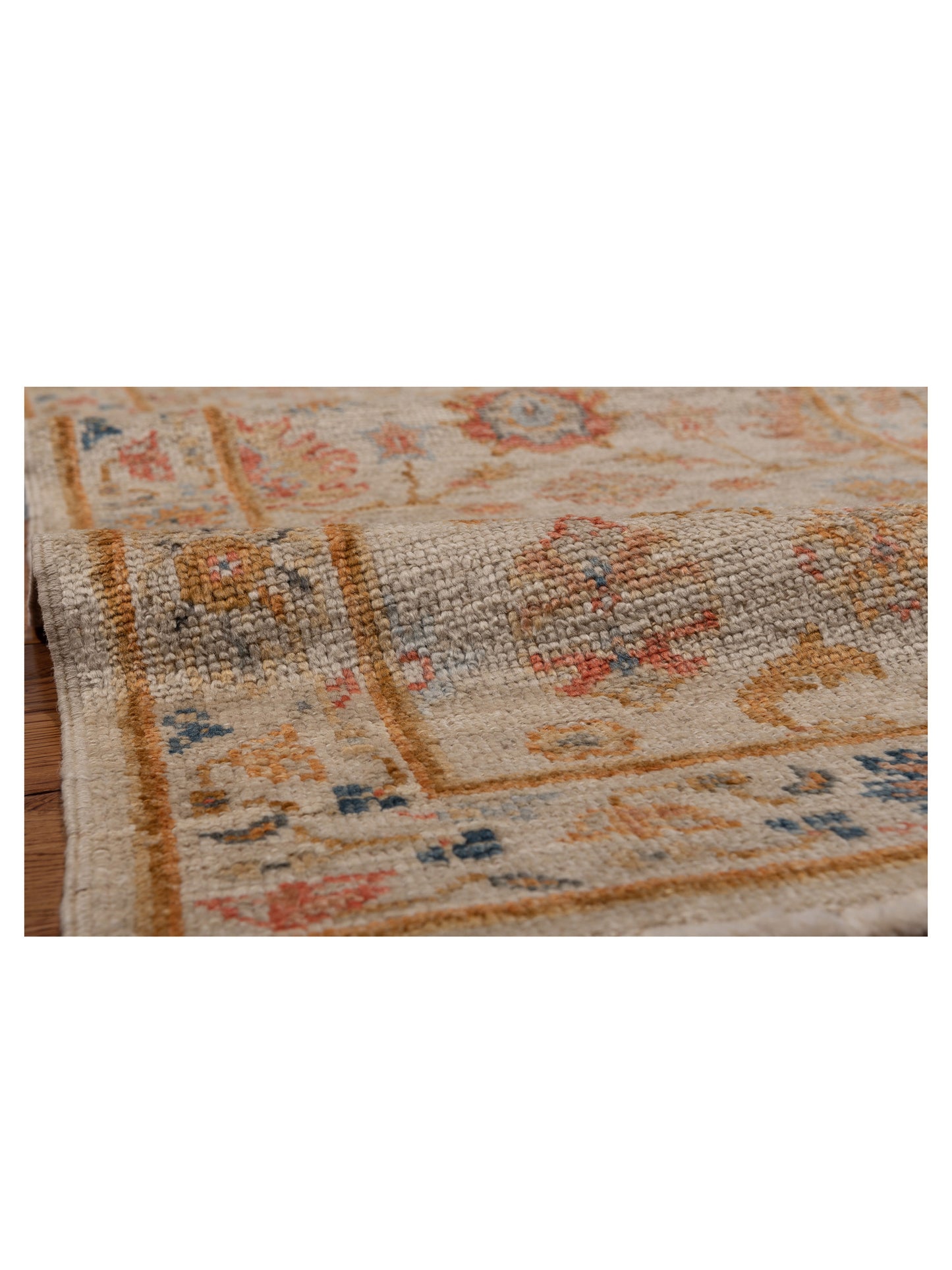 Angora Oushak 148110 Ivory Ivory 2.6x13.10 Hand Knotted Rug