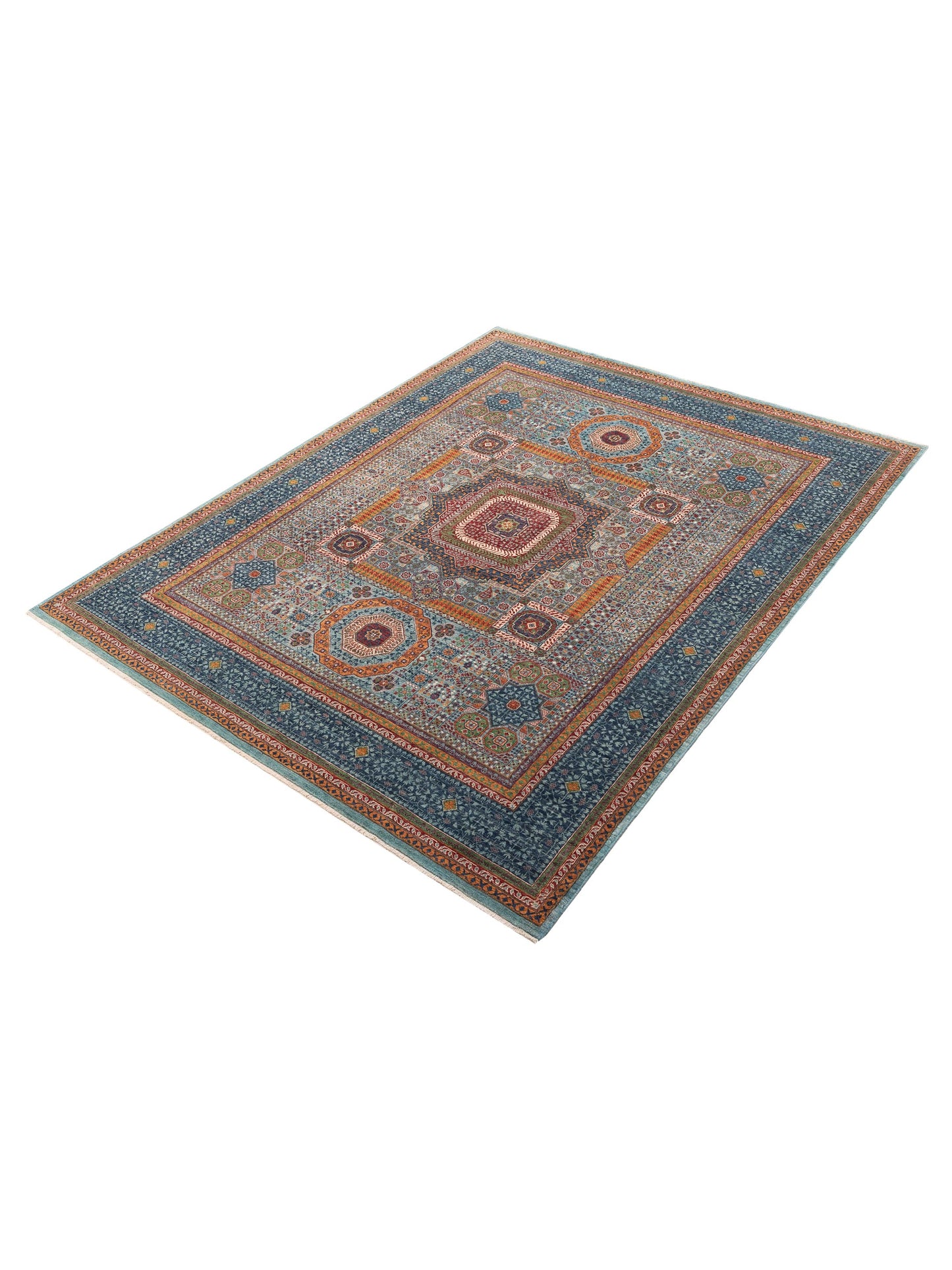 Artisan Mamluk 154723 Blue Blue 8.2x10.2 Hand Knotted Rug