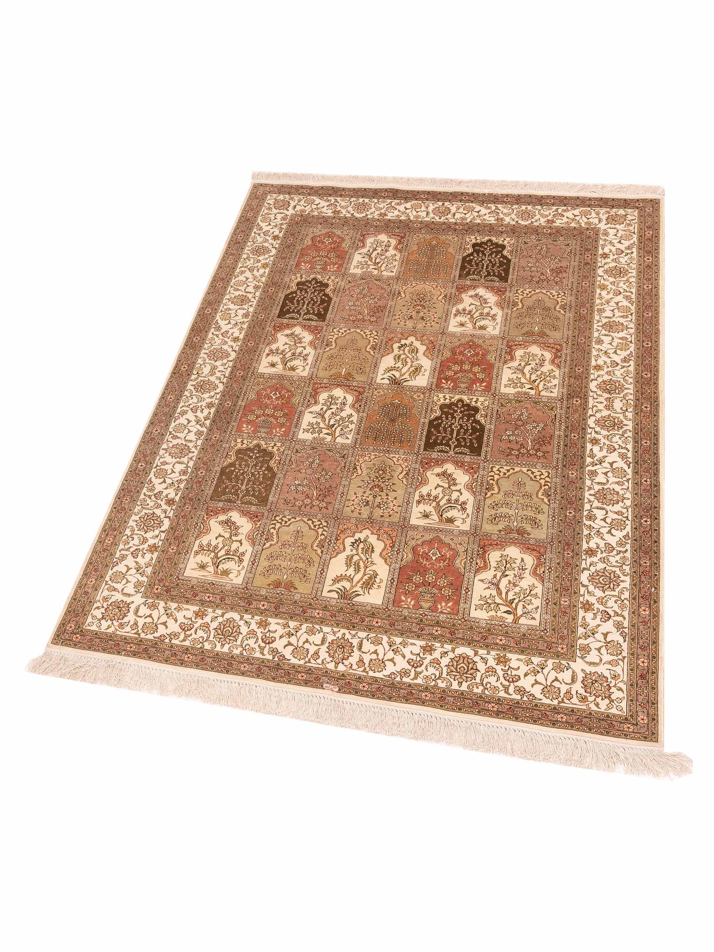 Pure Silk 111683 Multi 4.1x6.1 Hand Knotted Rug