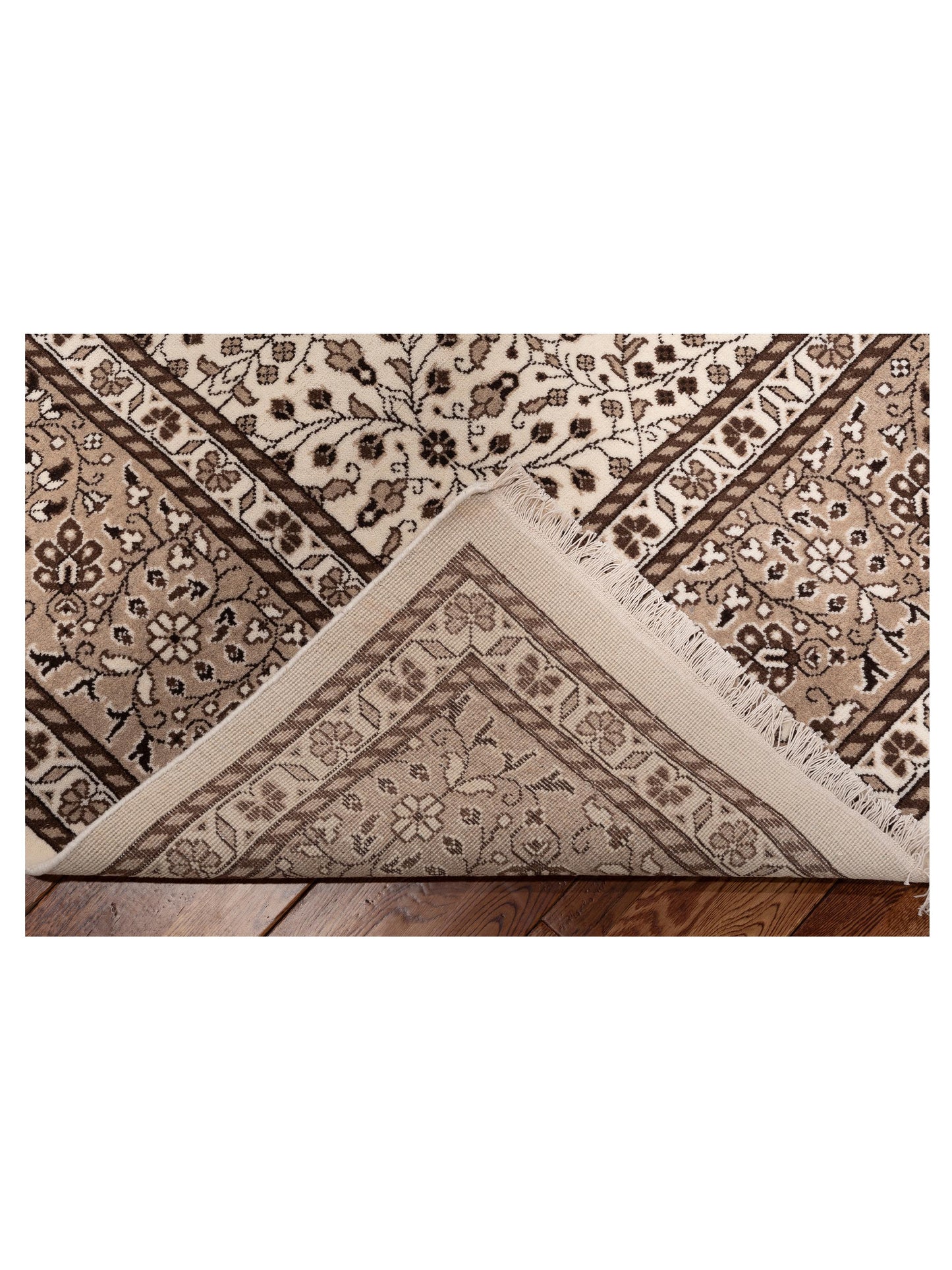 Kayseri 152965 Ivory Brown 10x13.3 Hand Knotted Rug