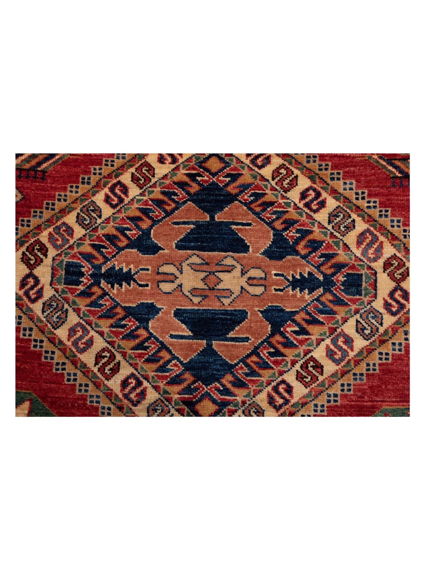Artisan Kazak 146081 Red Ivory 5.7x8.3 Hand Knotted Rug