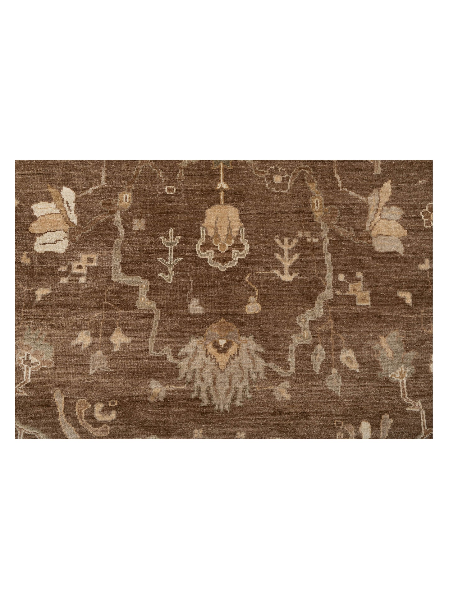 Angora Oushak 128314 Brown Green 11.10x15.1 Hand Knotted Rug