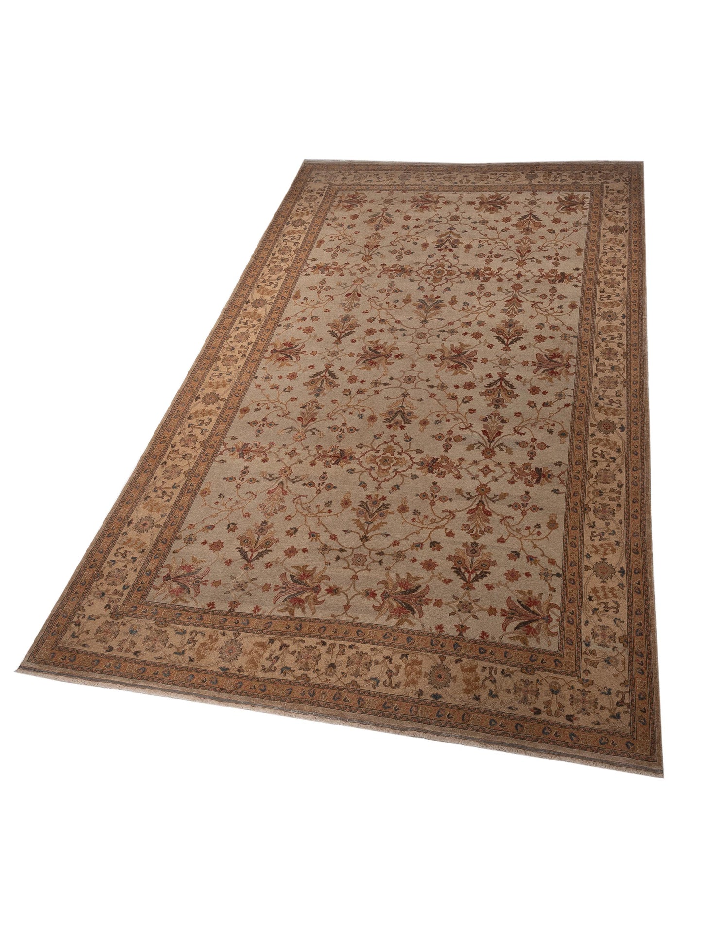 Turkish Elvan 108108 Silver Gold 11.11x18.6 Hand Knotted Rug