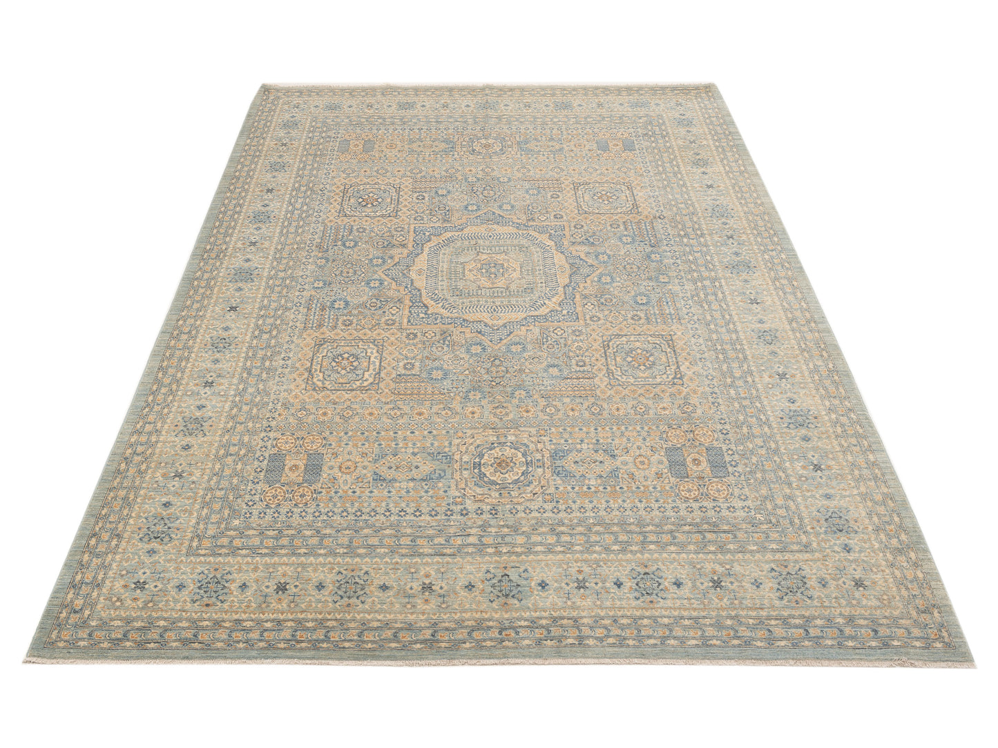 Mamluk 152769 Gray Gray 8.11x12.2 Hand Knotted Rug