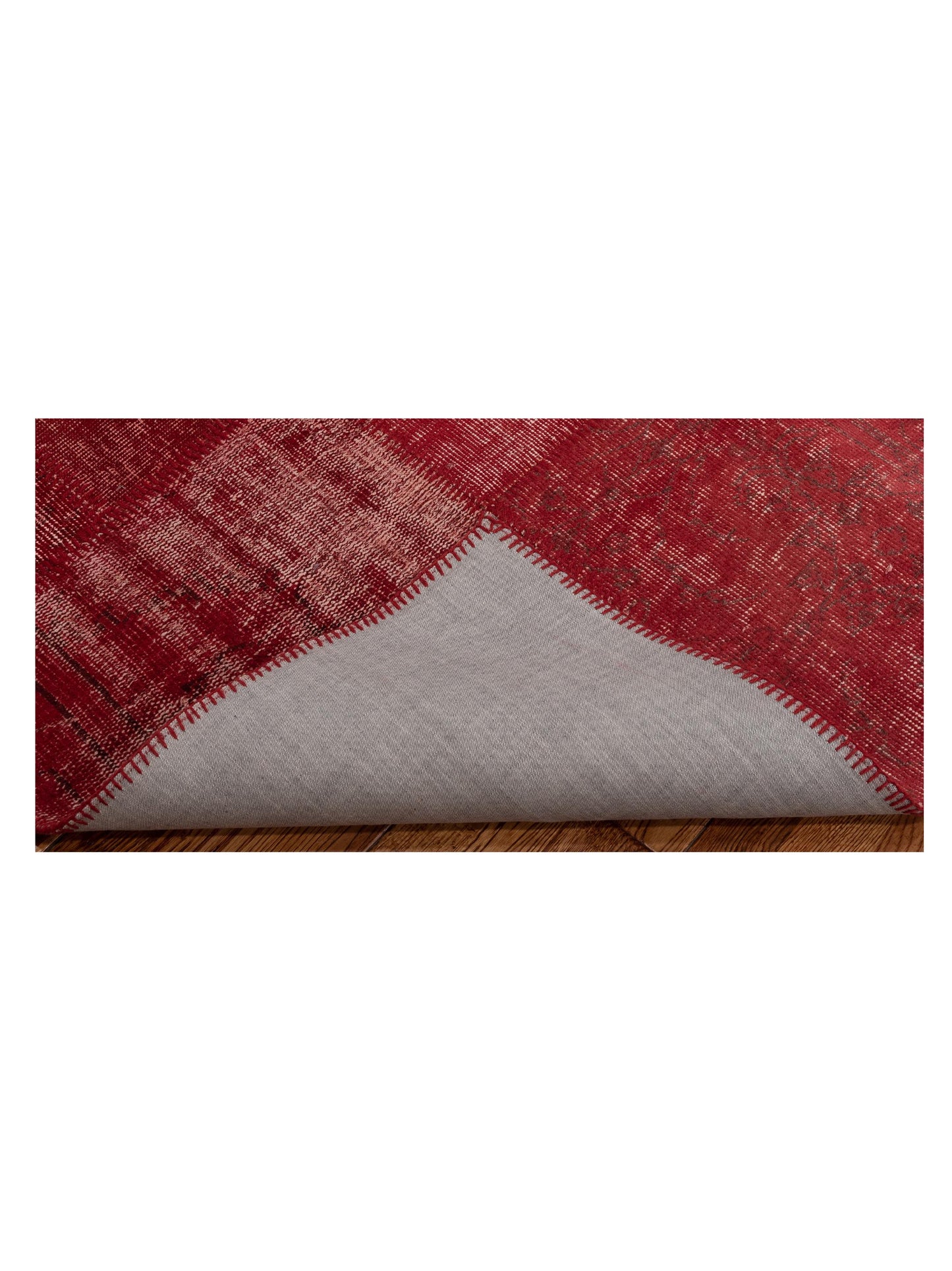 Turkish Vestige Patchwork 131072 Red 3.4x4.11 Hand Knotted Rug