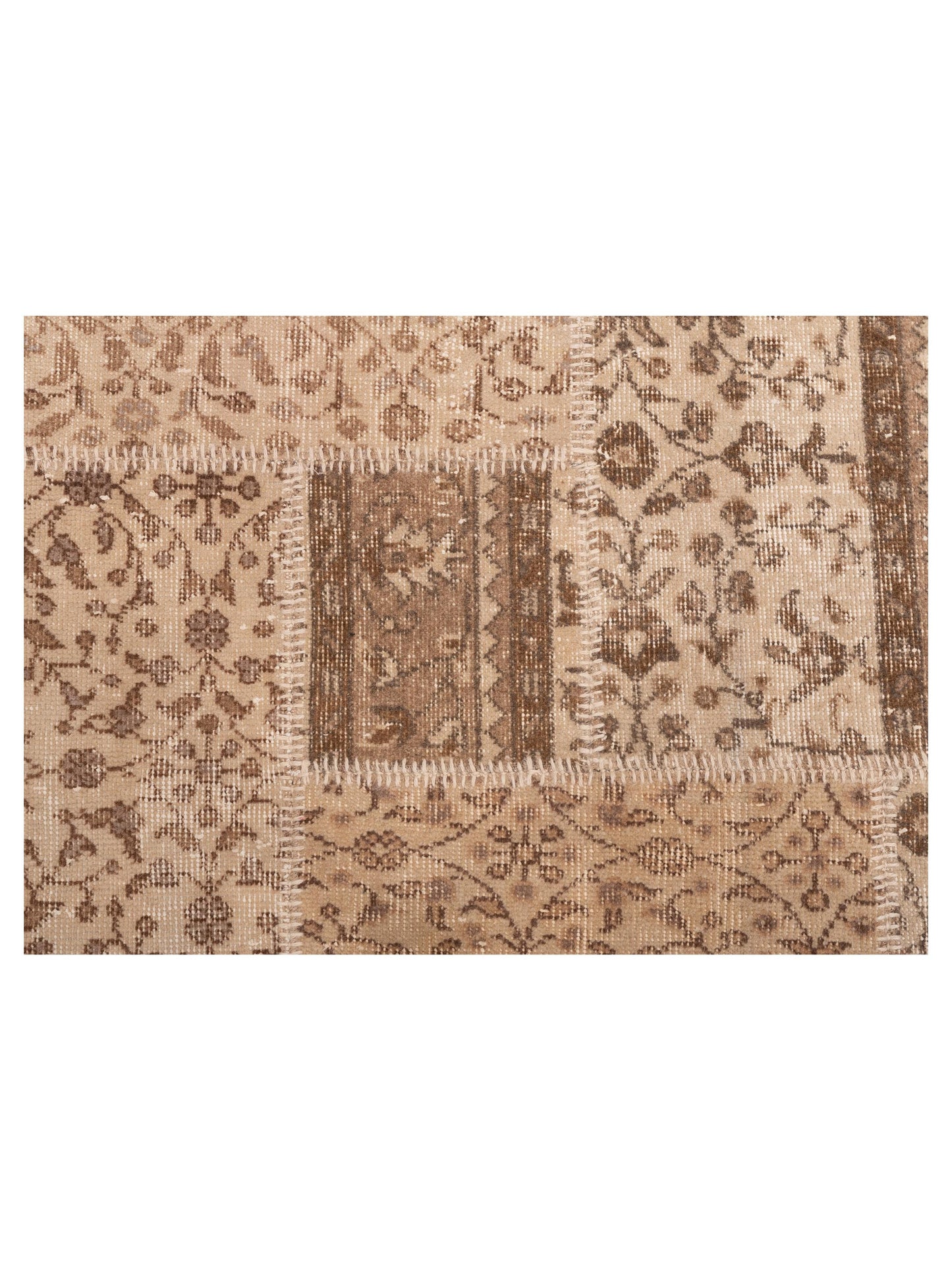 Turkish Vestige Patchwork 114251 Beige 5.7x8.3 Hand Knotted Rug