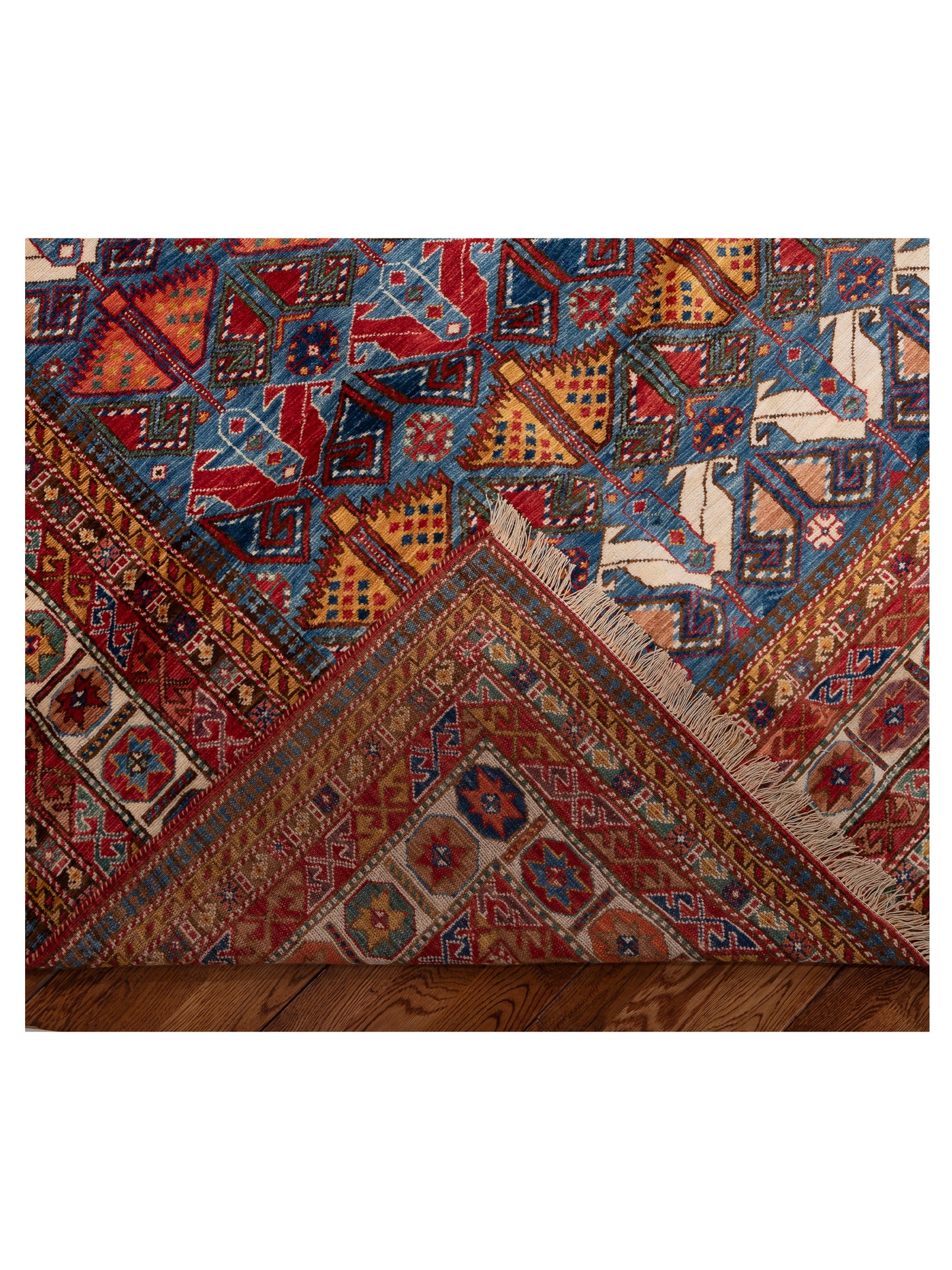 Sultan 152367 Blue Red 9.4x11.2 Hand Knotted Rug