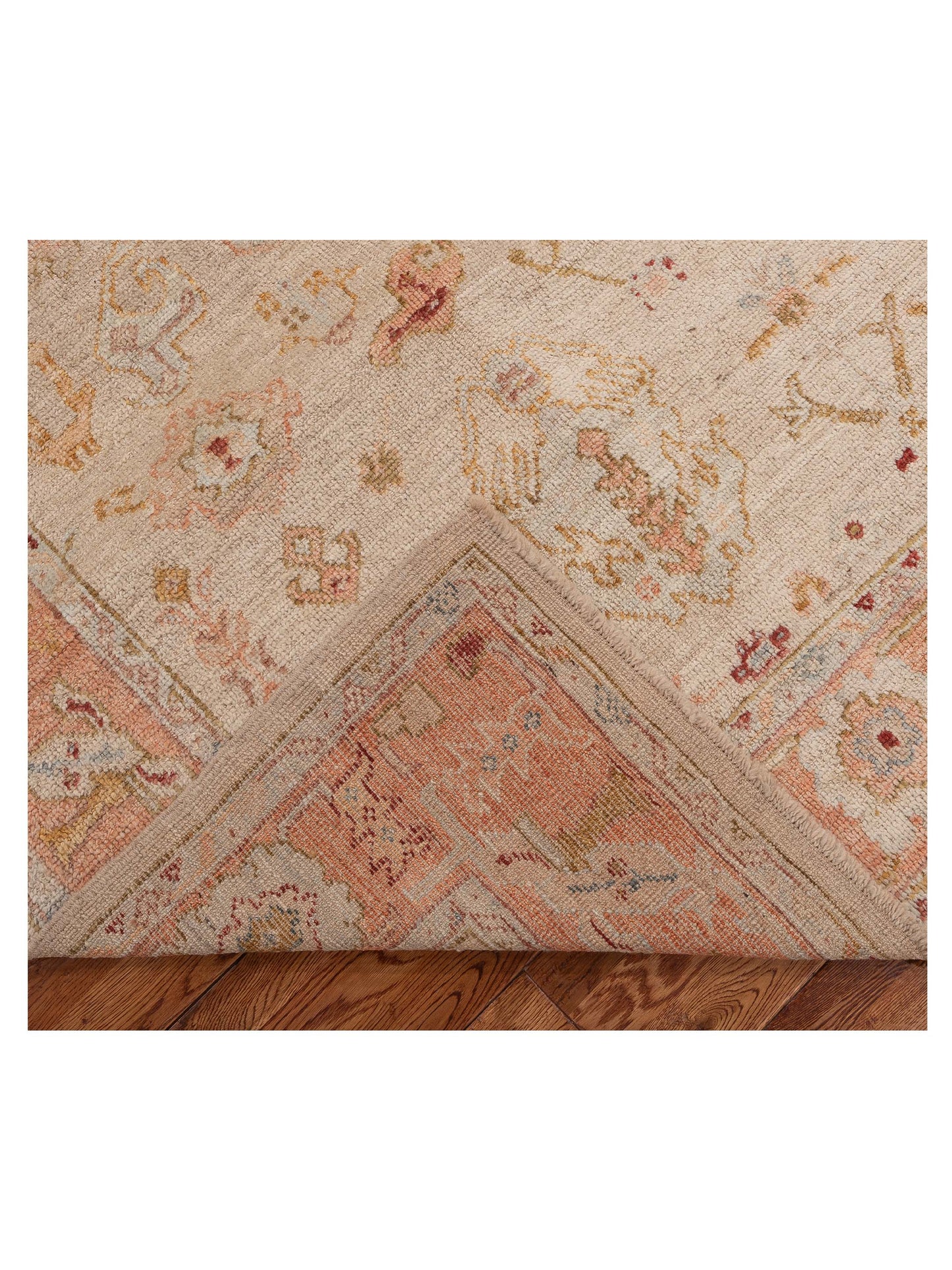 Angora Oushak 154086 Beige Pink 4.11x7.2 Hand Knotted Rug