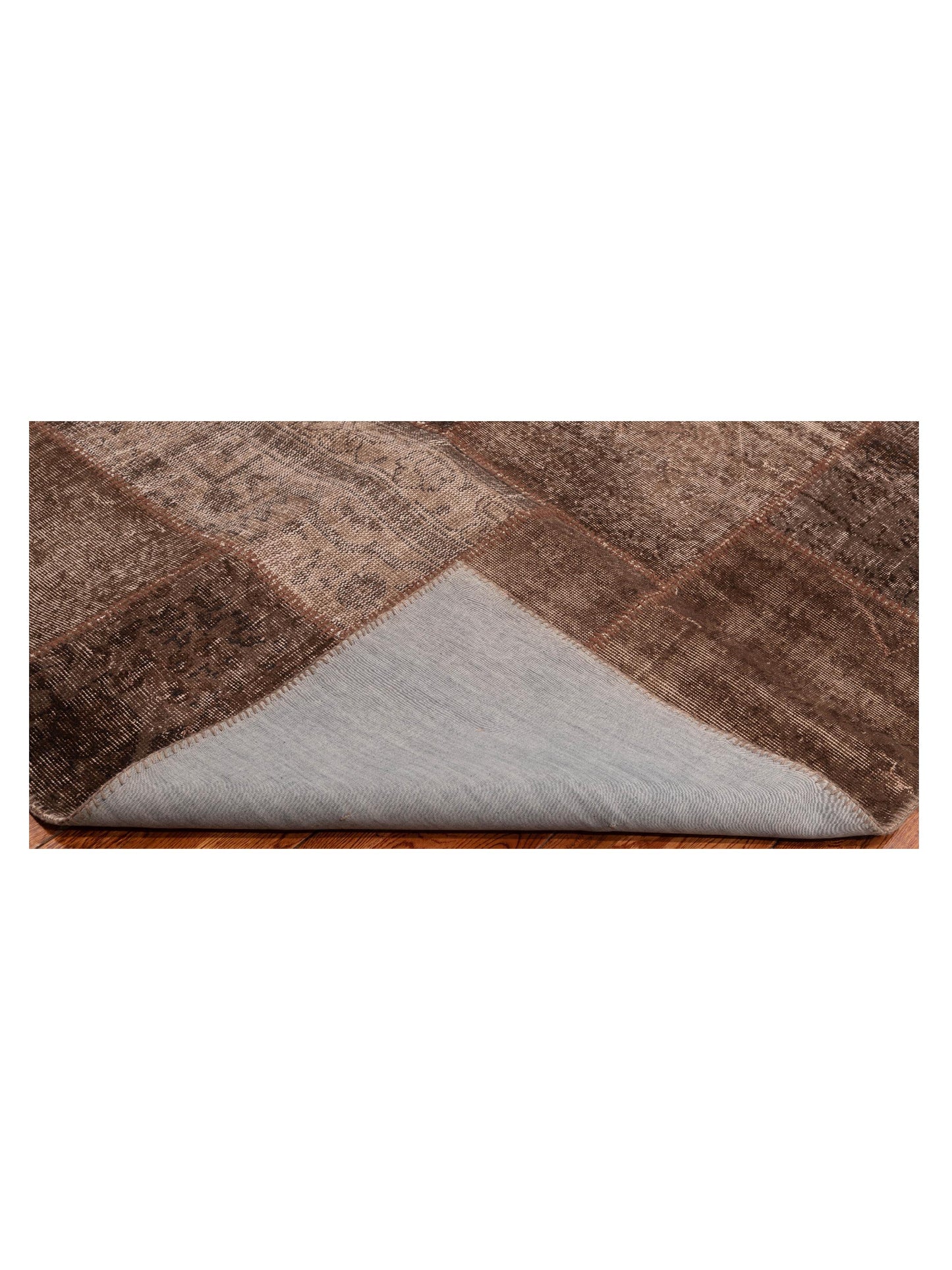 Turkish Vestige Patchwork 109920 Brown Brown 6x9 Hand Knotted Rug