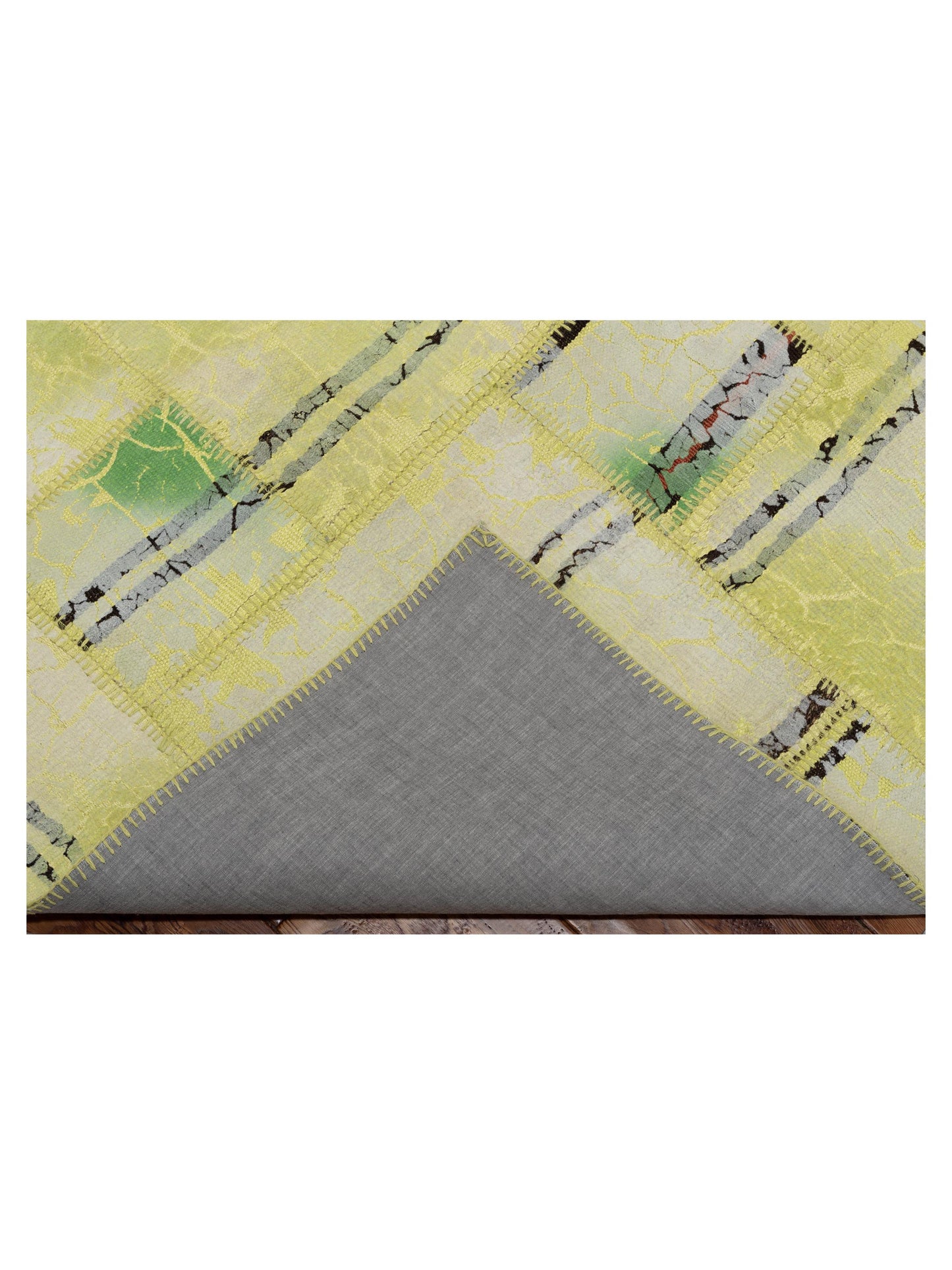 Turkish Vestige Patchwork 142794 Light Green 8.3x9.9 Hand Knotted Rug