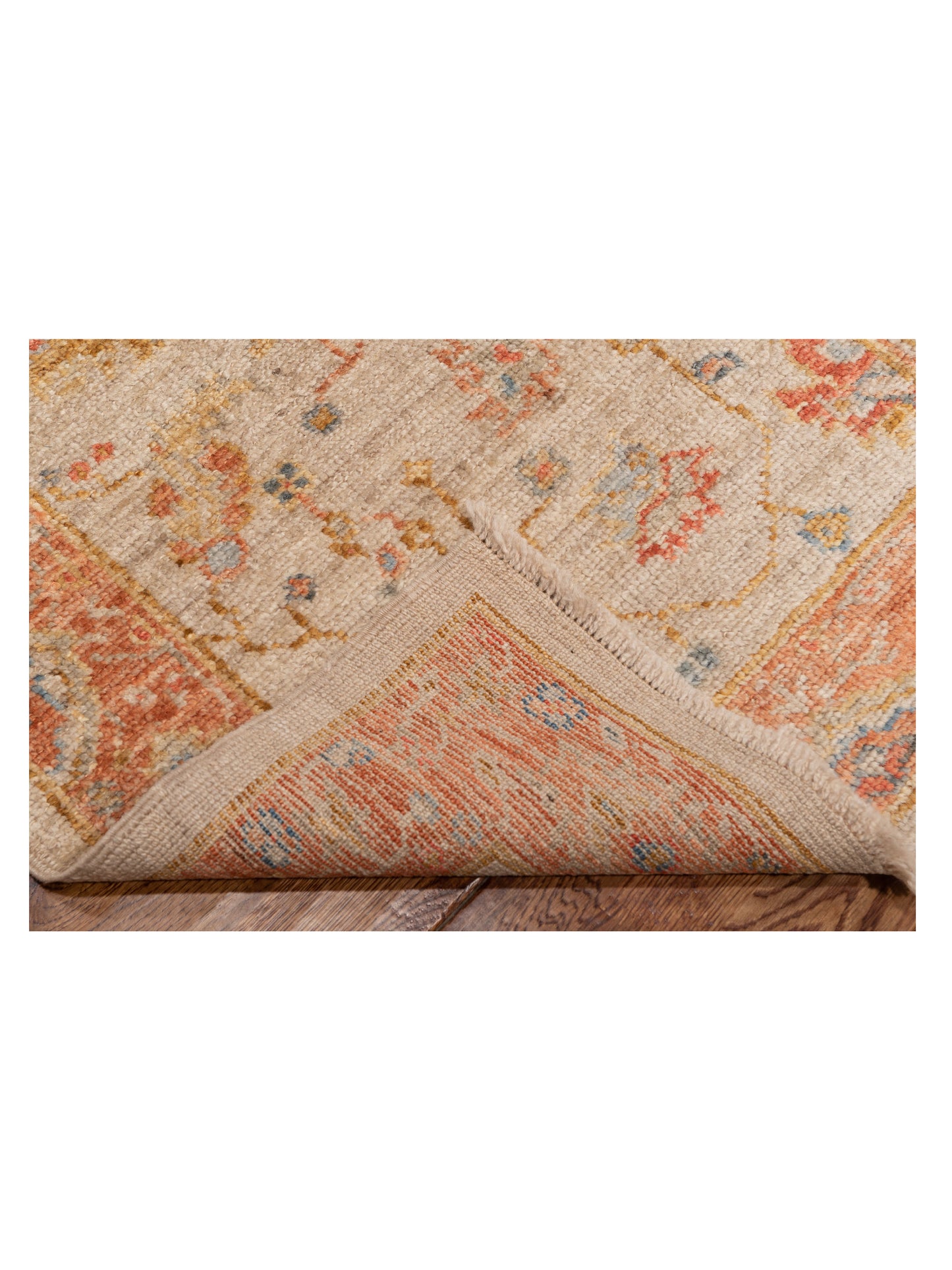 Angora Oushak 149645 Ivory Red 2.7x15.1 Hand Knotted Rug