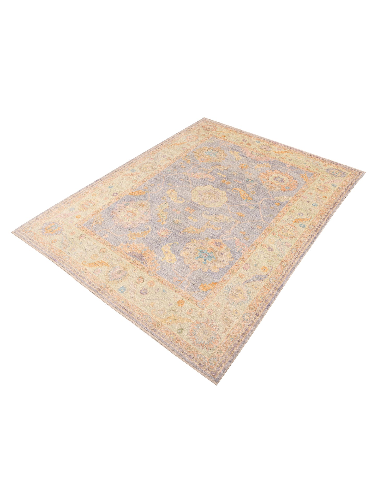 Angora Oushak 149716 Purple Green 10x13.2 Hand Knotted Rug