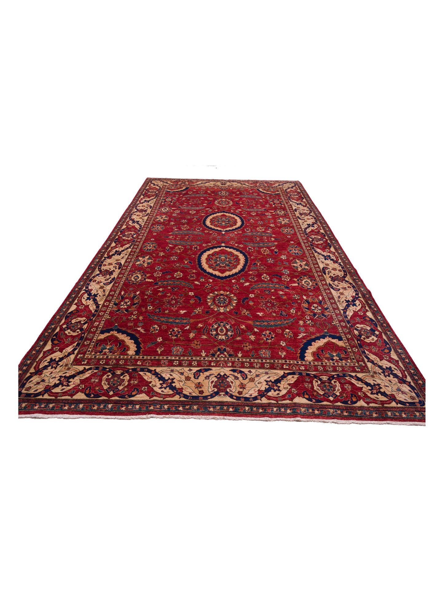 Antique Loom 127670 Red Ivory 11x17.9 Hand Knotted Rug