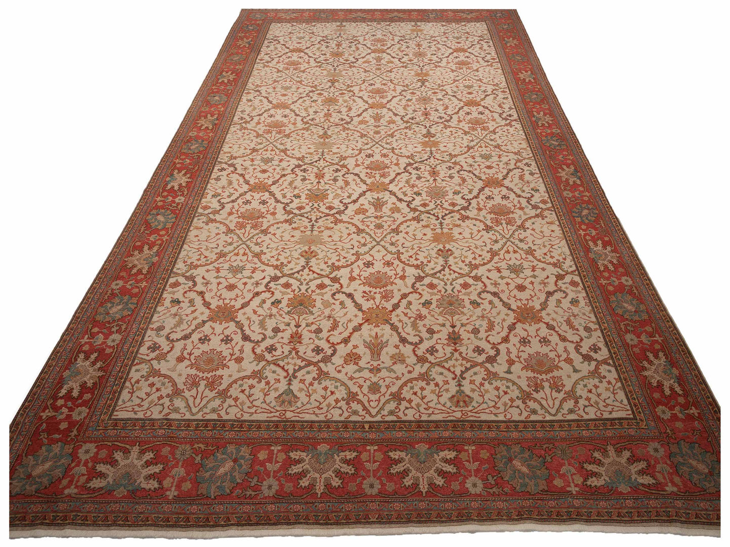 Antique Loom 108036 Ivory Rust 12.1x17.10 Hand Knotted Rug