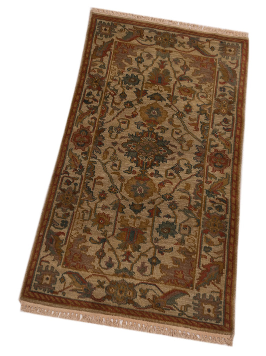 Lilac 103194 Beige Beige 2.3x4.6 Hand Knotted Rug
