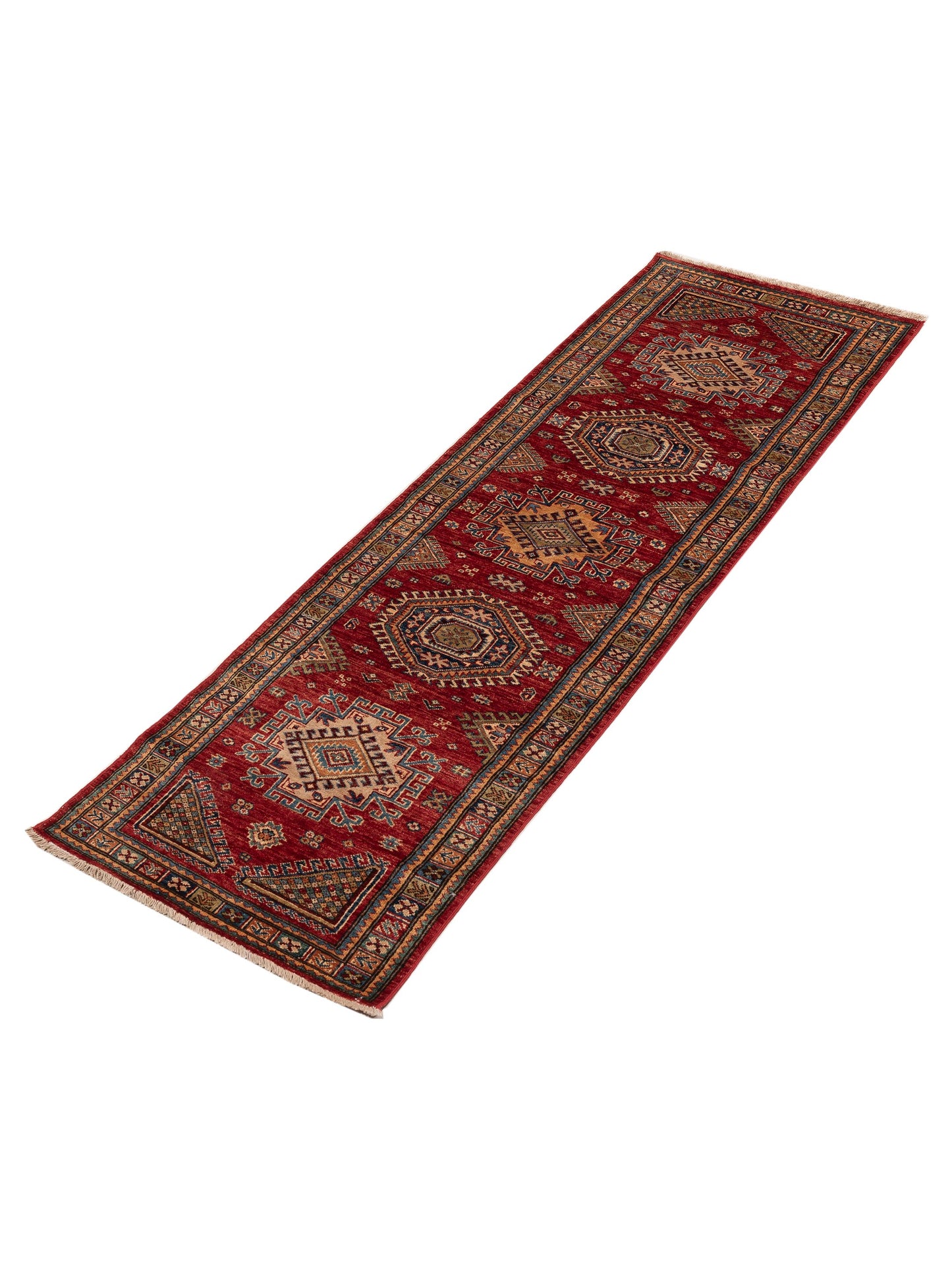 Artisan Kazak 139408 Red Multi 2.9x8.8 Hand Knotted Rug