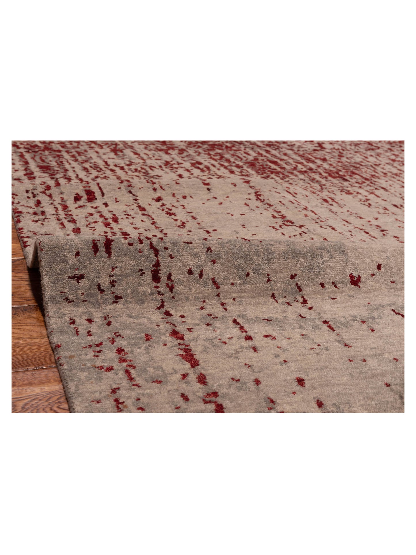 Tibetino 124330 Silver Red 6x8.11 Hand Knotted Rug