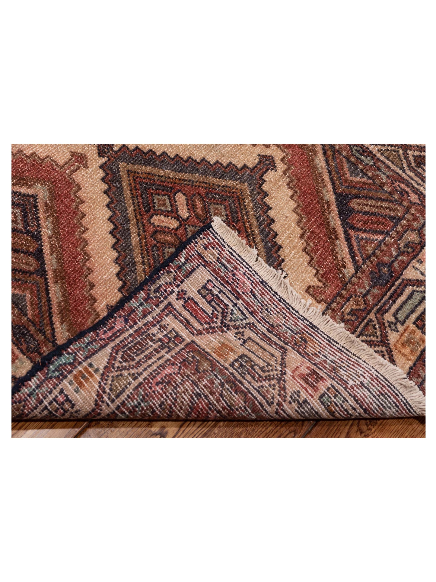 Persian 147724 Ivory Brown 2.5x9.4 Hand Knotted Rug