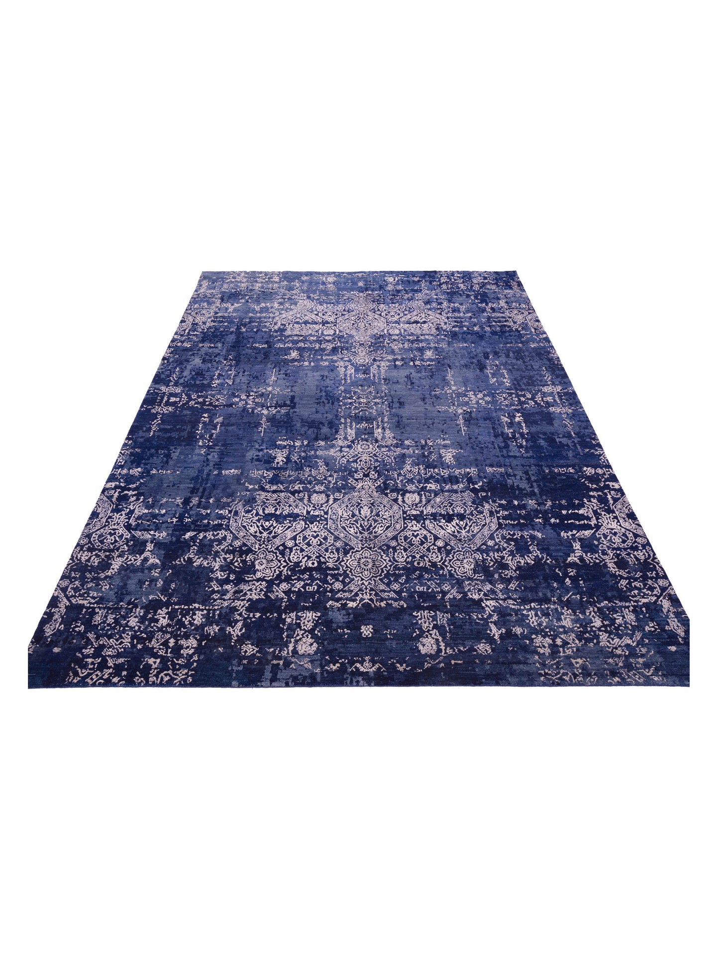 Tibetino 142735 Blue Blue 9x11.11 Hand Knotted Rug
