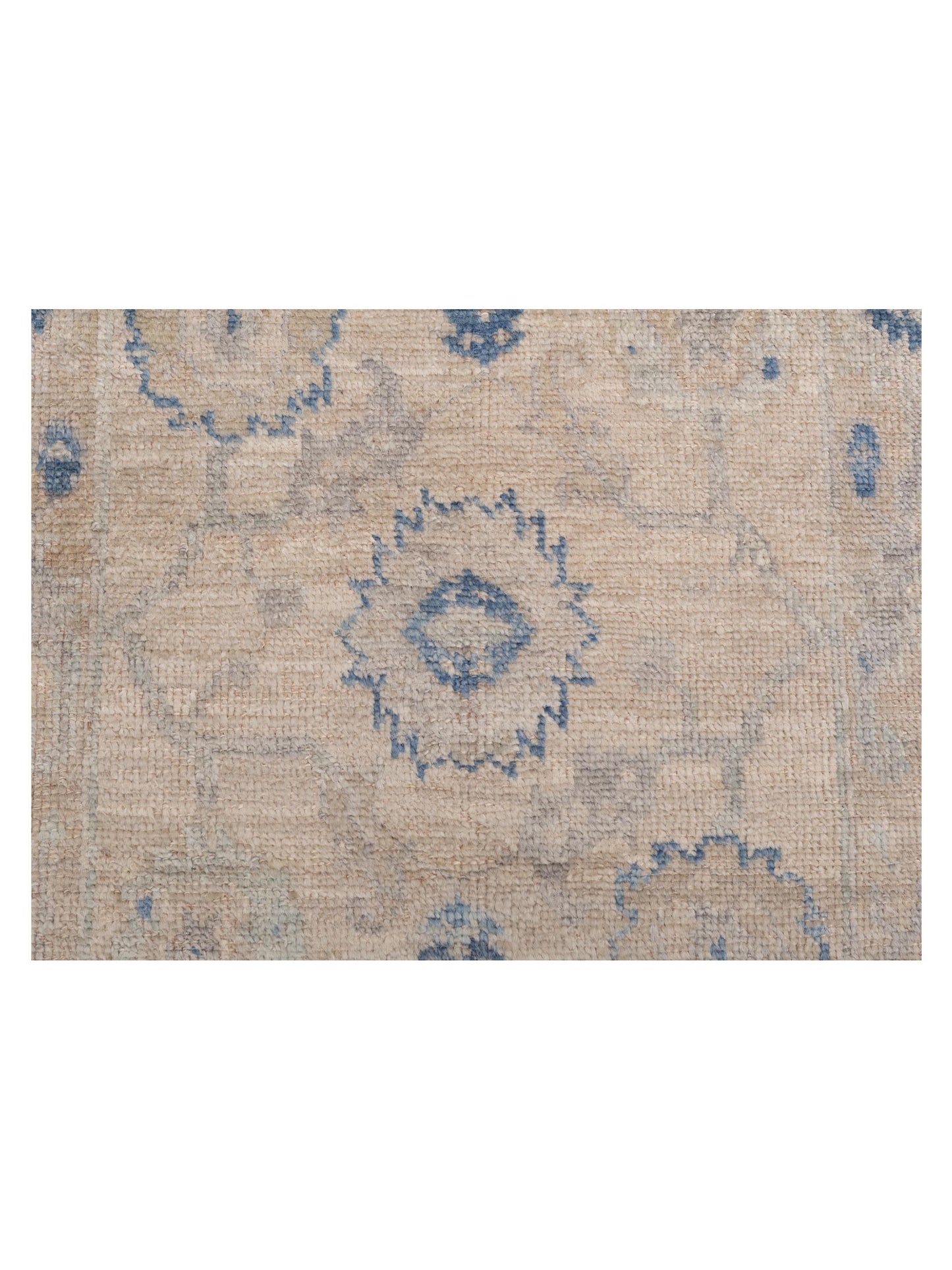 Angora Oushak 150373 Ivory Brown 2.9x9.9 Hand Knotted Rug