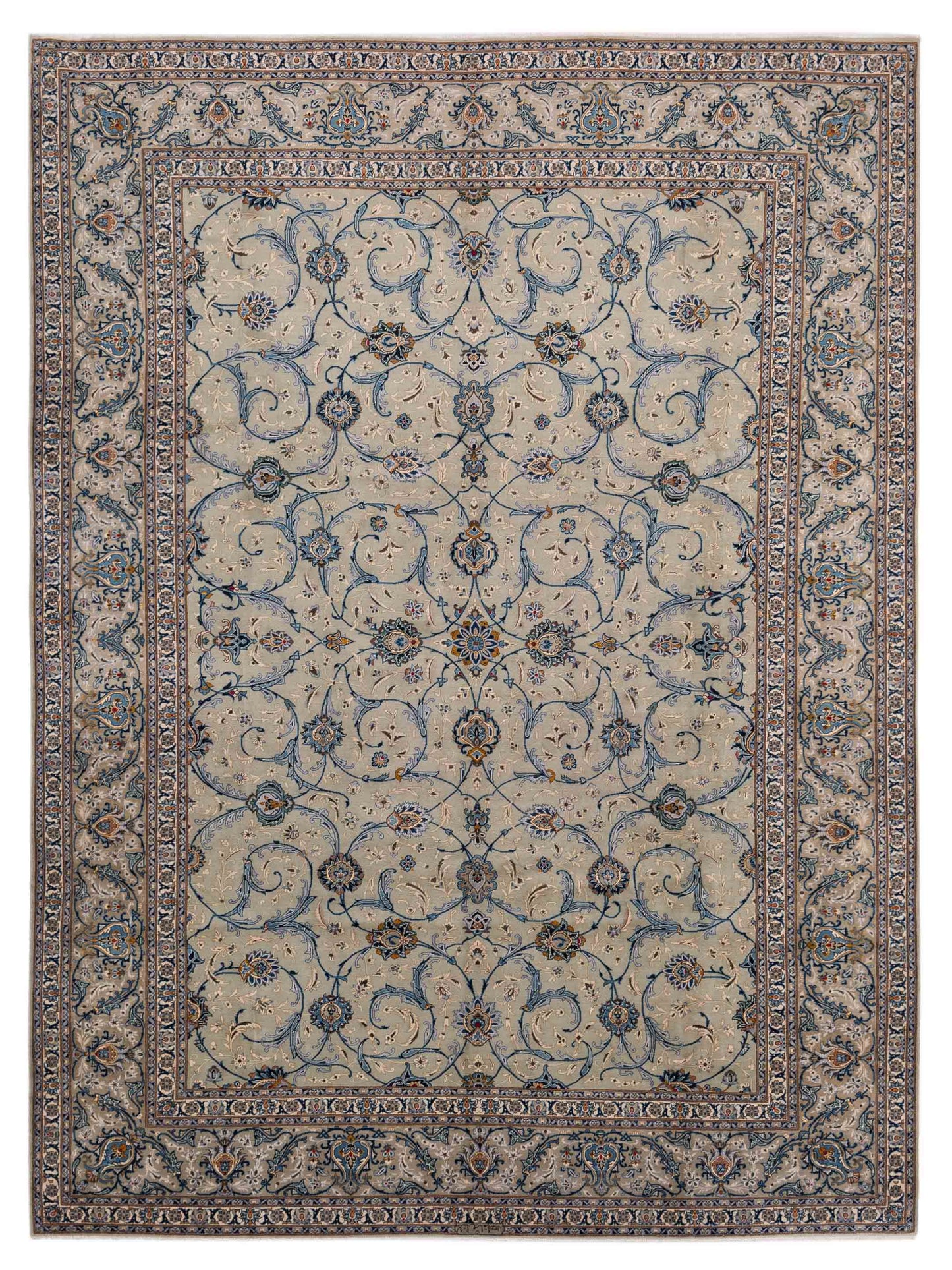 Pasha Persian  Sage Green Silver Traditional