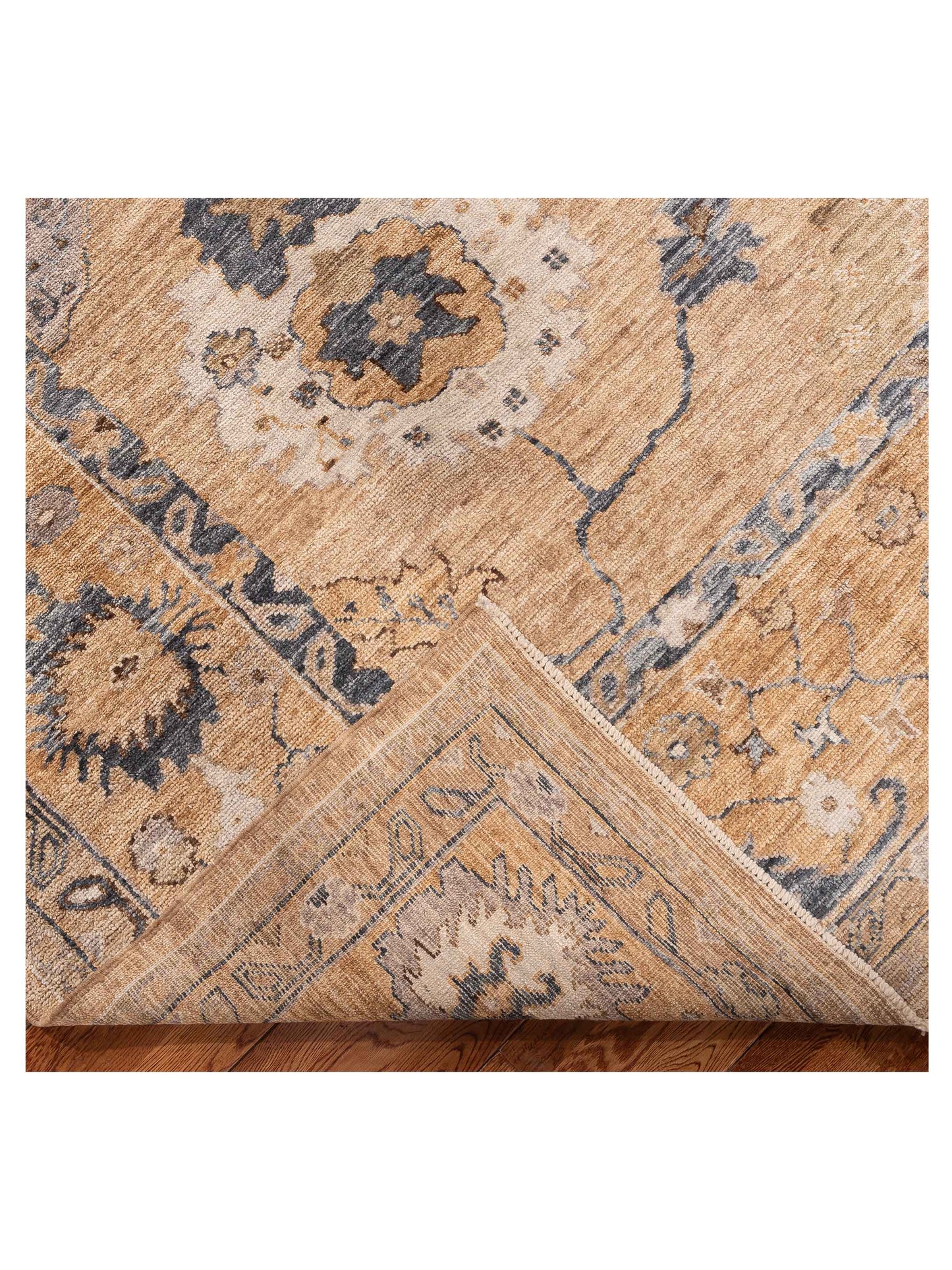 Angora Oushak 156171 Gold Gold 10.3x13.11 Hand Knotted Rug