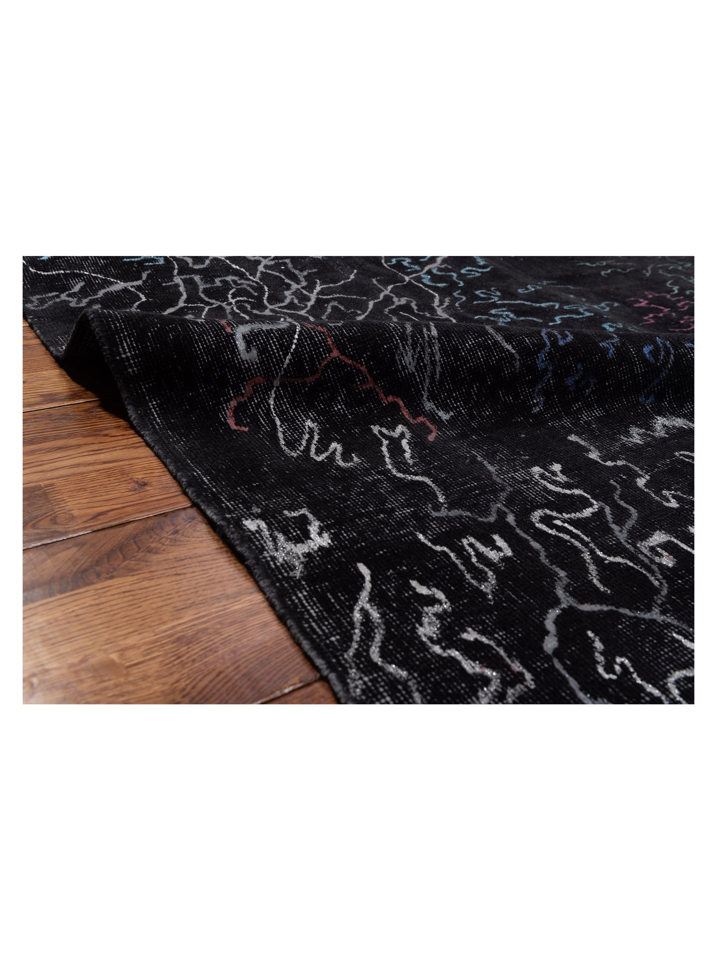 Vintage 118479 Black 8x11.5 Hand Knotted Rug