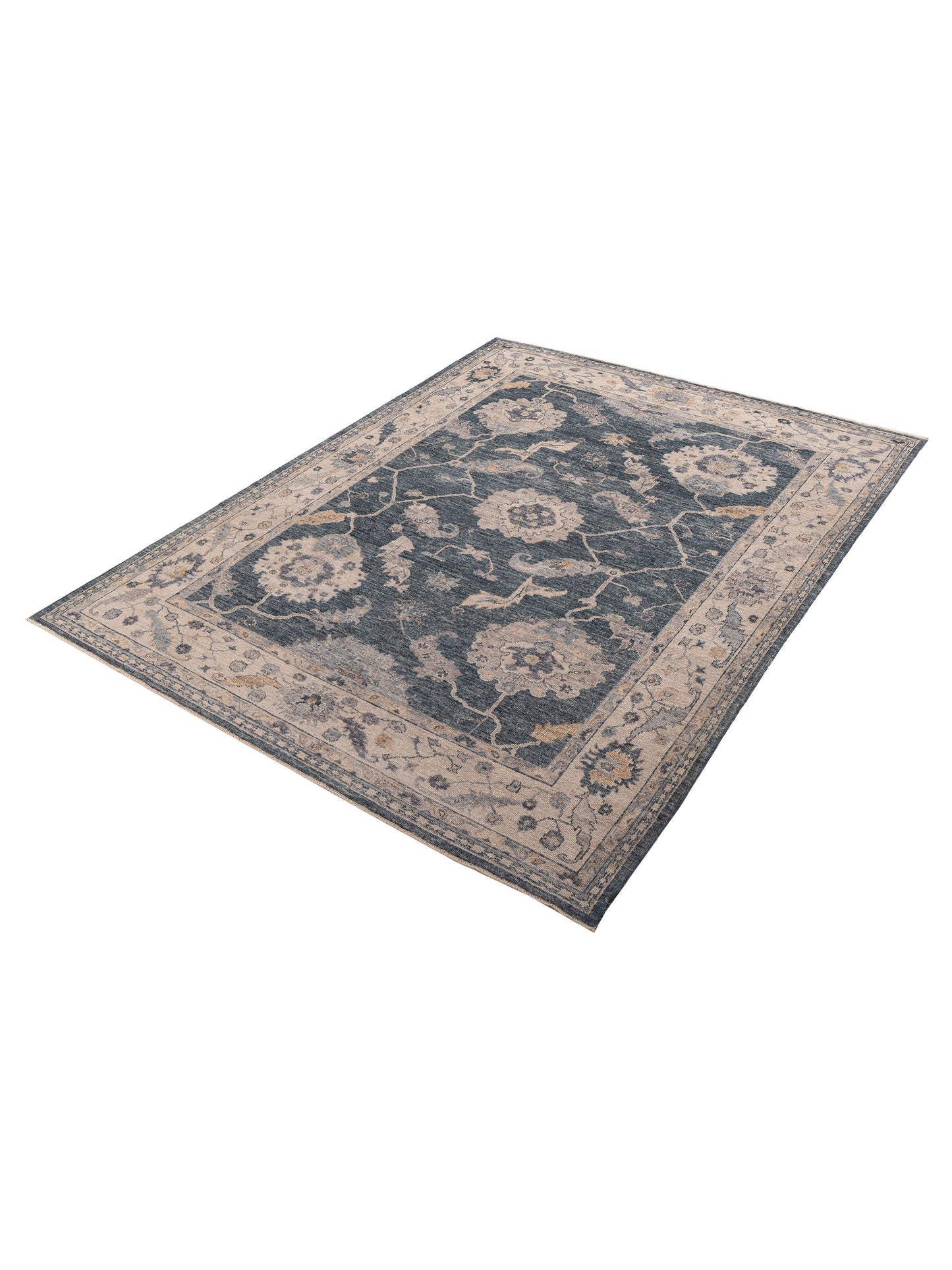 Angora Oushak 156028 Blue Ivory 9x11.10 Hand Knotted Rug