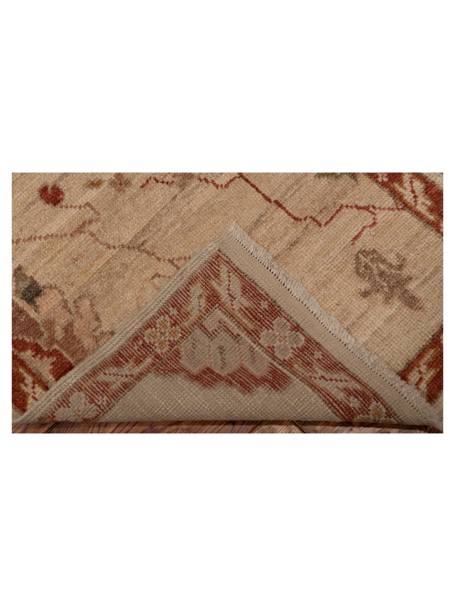 Angora Oushak 121953 Ivory Rust 2.4x13.8 Hand Knotted Rug