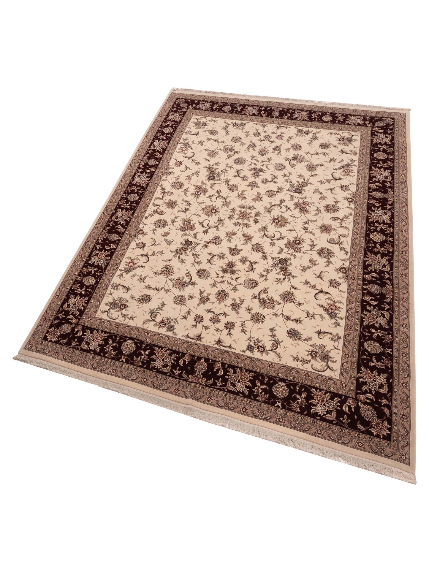 Magnolia 121070 Ivory Red 9.1x12.2 Hand Knotted Rug