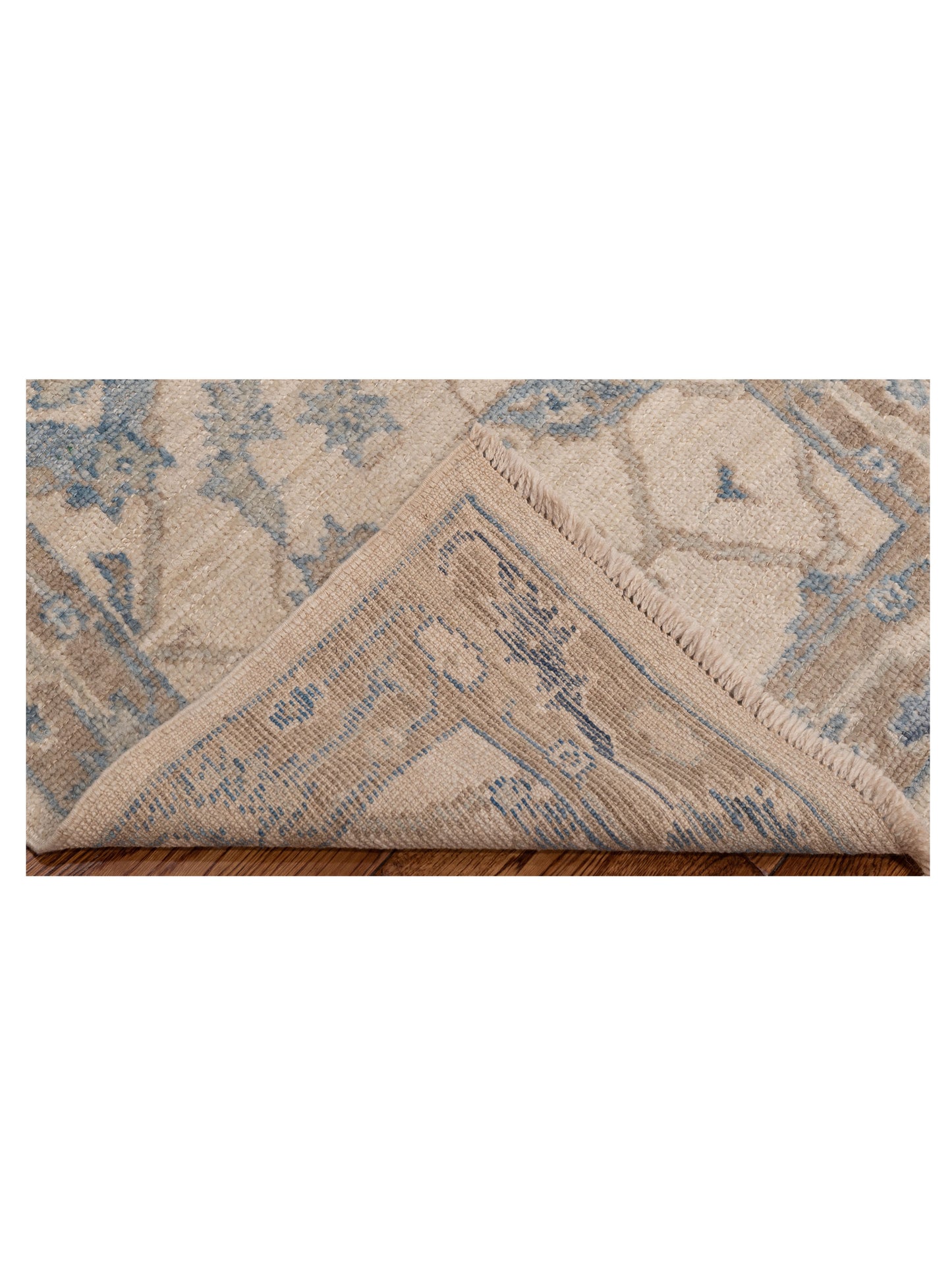 Angora Oushak 150211 Ivory Brown 2.7x13.5 Hand Knotted Rug