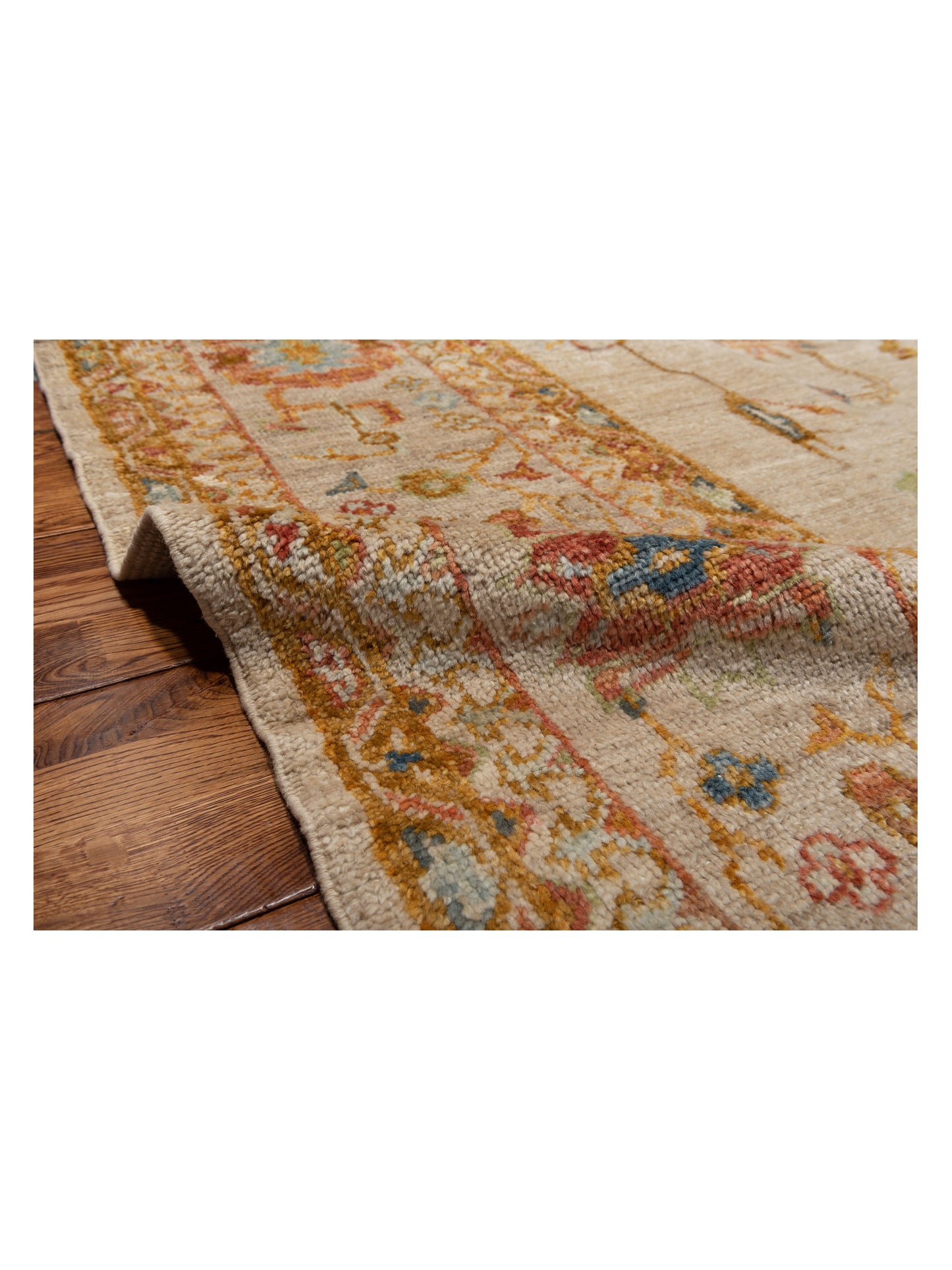 Angora Oushak 146938 Ivory Silver 10.1x13.10 Hand Knotted Rug