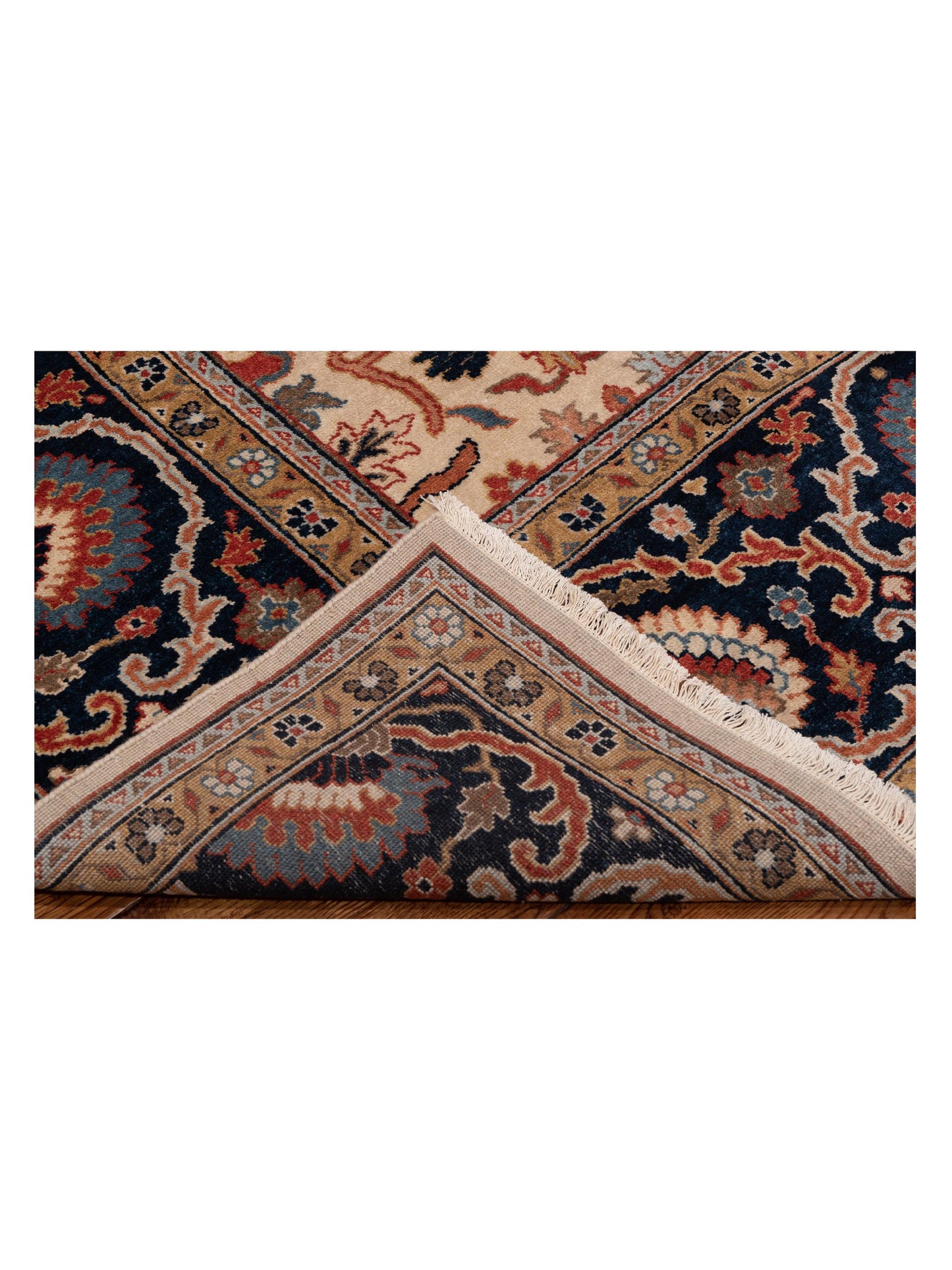 Crown 133174 Ivory Navy 9x11.11 Hand Knotted Rug