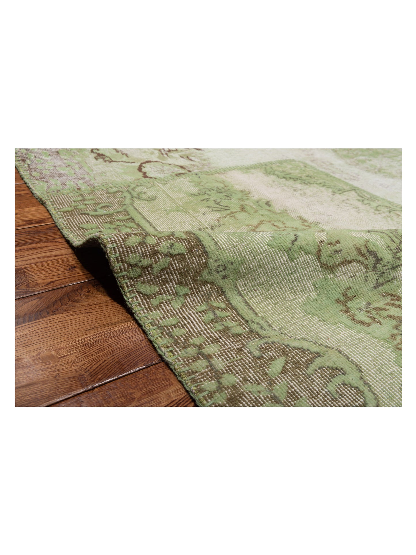 Turkish Vestige Patchwork 146031 Green 10.1x13.10 Hand Knotted Rug