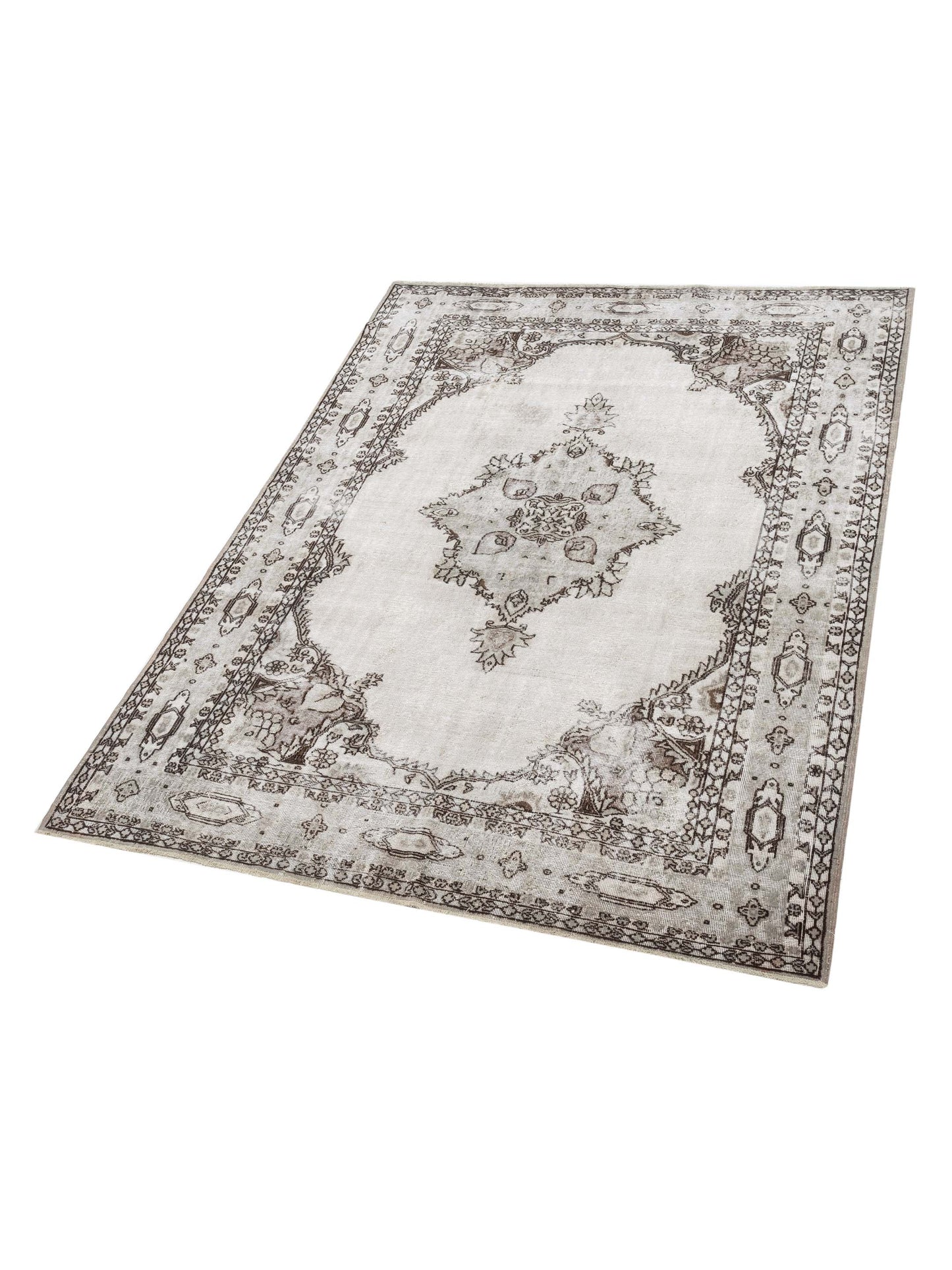 Vintage 122699 Silver 7.9x10.6 Hand Knotted Rug