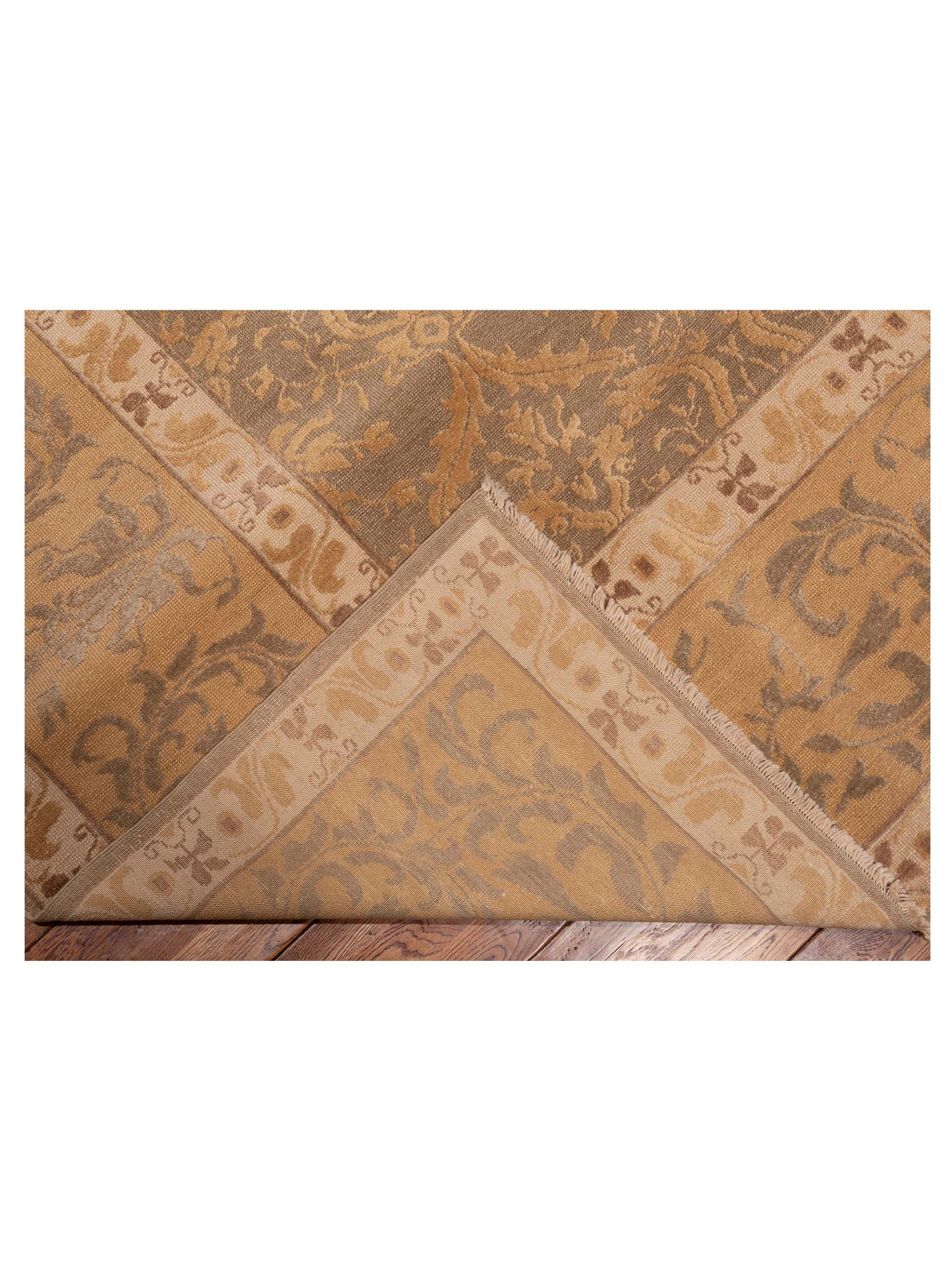 Antique Loom 108166 Silver Gold 12.4x15.4 Hand Knotted Rug