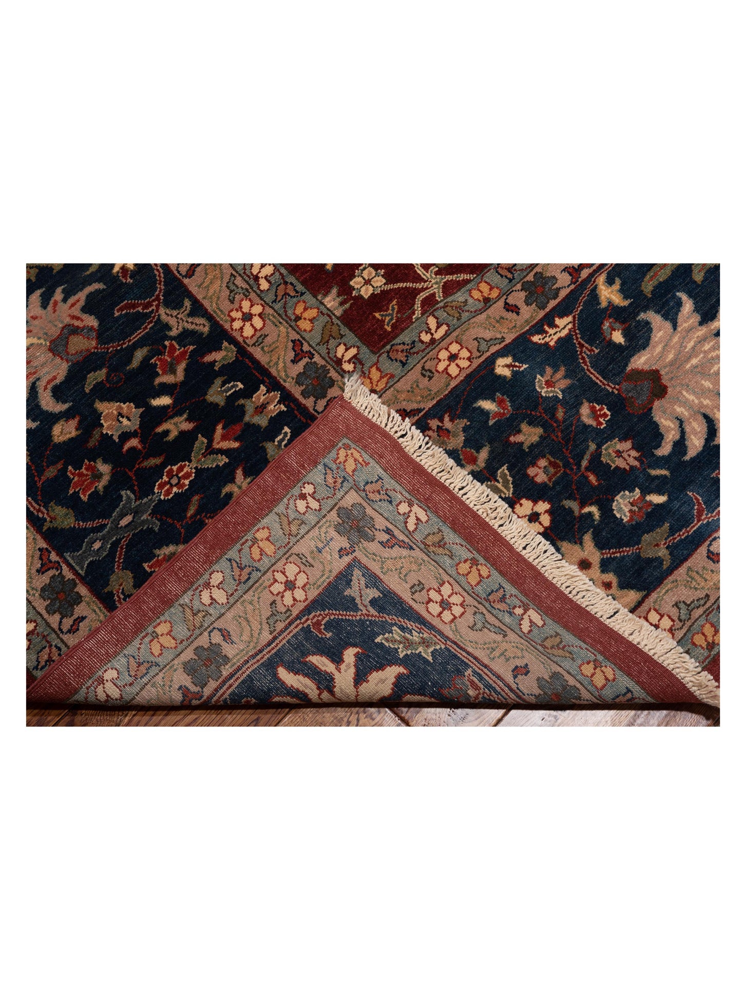 Antique Loom 104399 Red Navy 14.2x14.3 Hand Knotted Rug