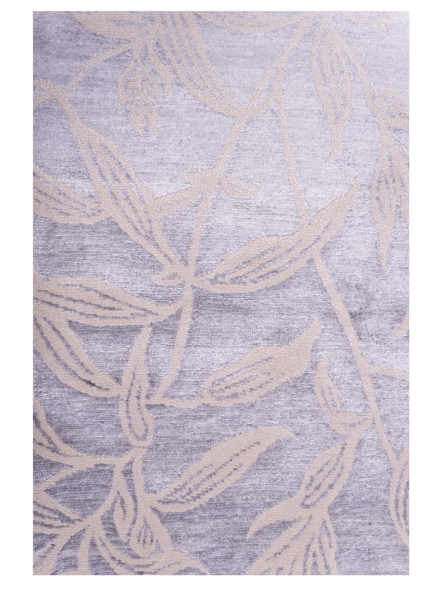 Tibetino 119739 Gray Ivory 4x5.11 Hand Knotted Rug