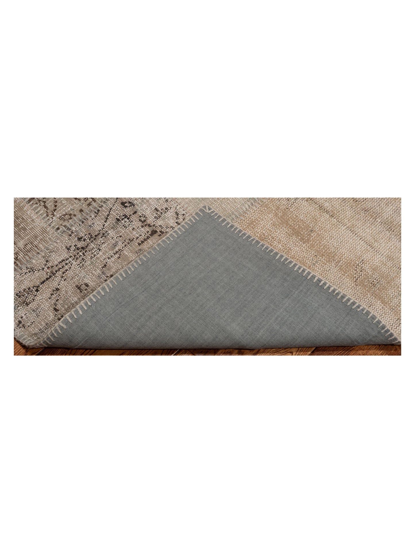Turkish Vestige Patchwork 131017 Light Gray 8x9.11 Hand Knotted Rug