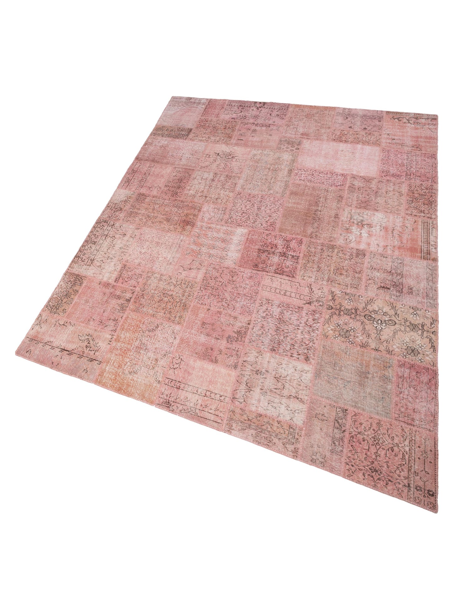Turkish Vestige Patchwork 149175 Pink 10x13.11 Hand Knotted Rug
