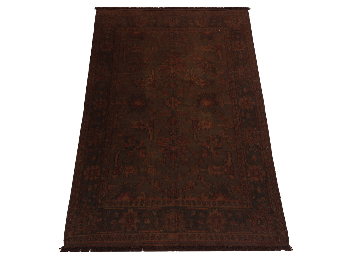 Vintage 66467 Dark Brown 6.7x8.6 Hand Knotted Rug