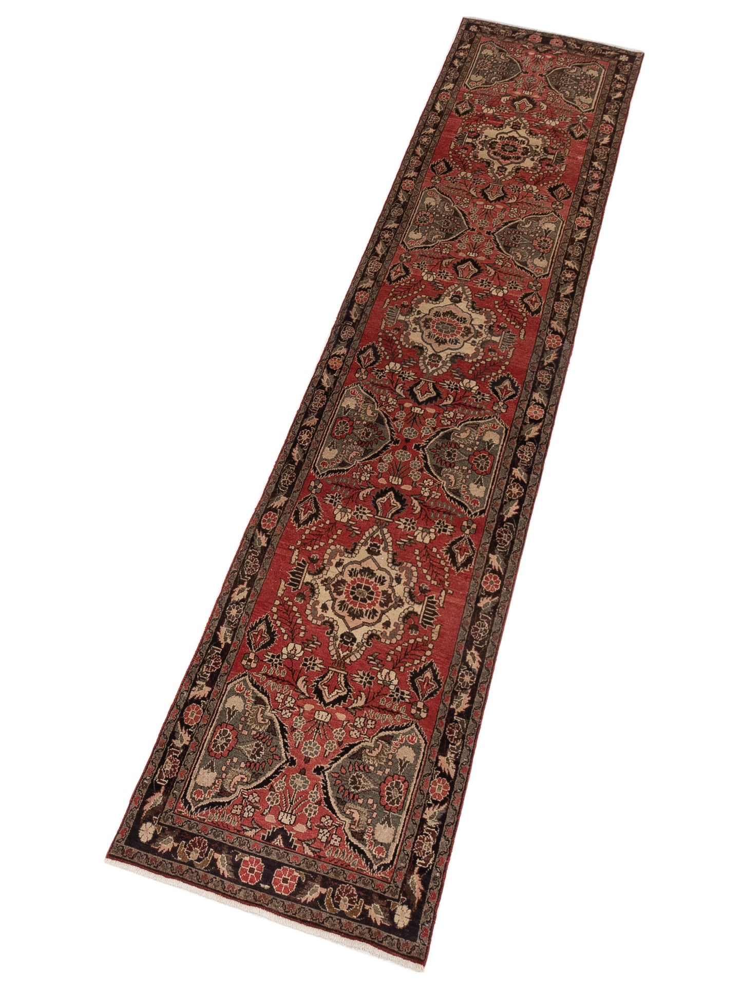 Persian 93147 Rust Brown 3.2x15.11 Hand Knotted Rug