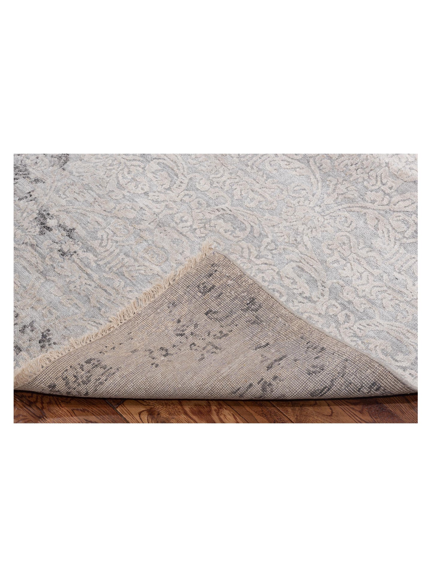 Tibetino 128076 Silver Gray 7.9x9.9 Hand Knotted Rug