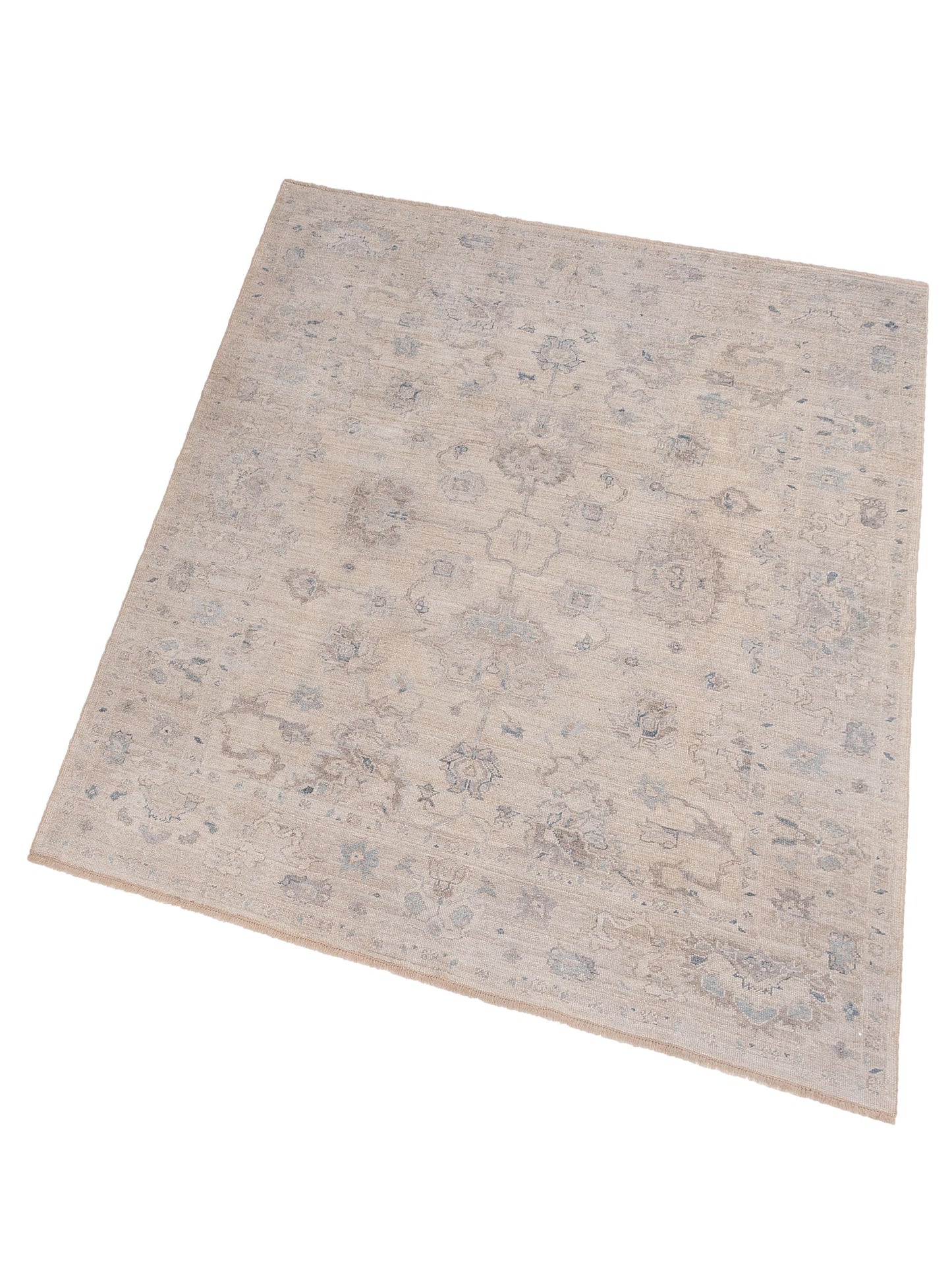 Angora Oushak 150691 Silver Silver 7.9x8 Hand Knotted Rug